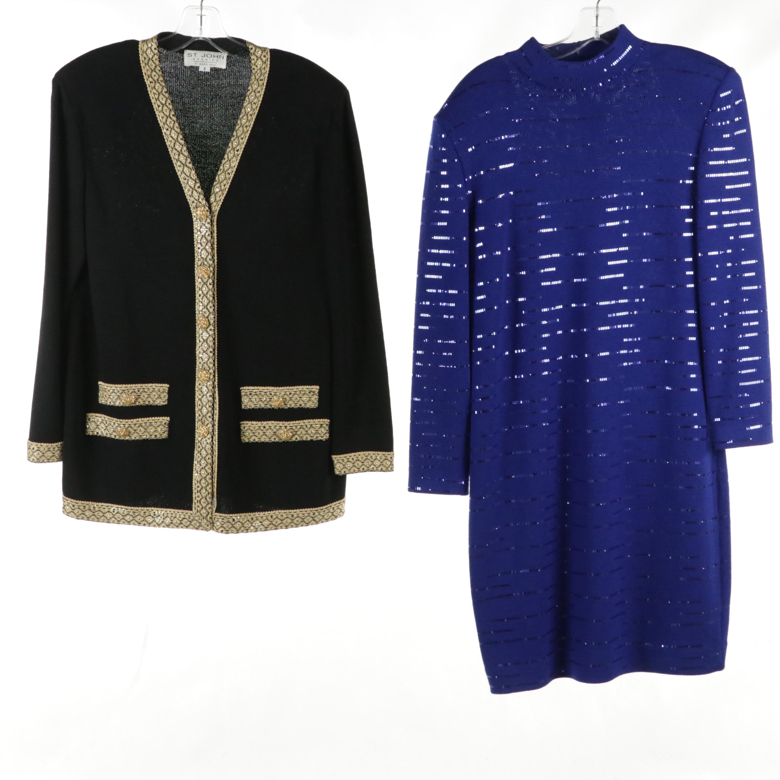 Steve Fabrikant and St. John Evening Knit Sweater Dresses and Jacket