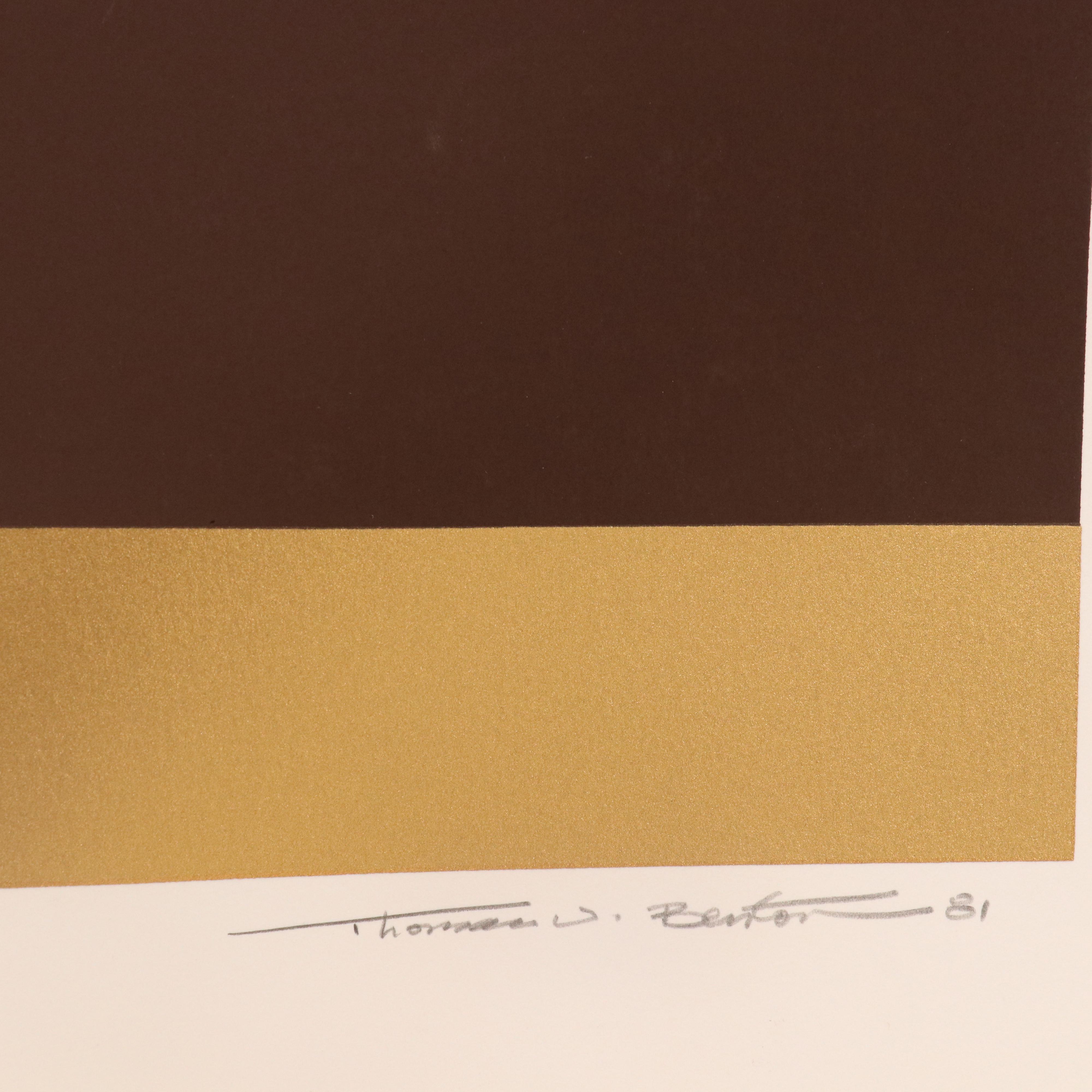 Thomas Whelan Benton Abstract Serigraph "Evolution Series – Red," 1981