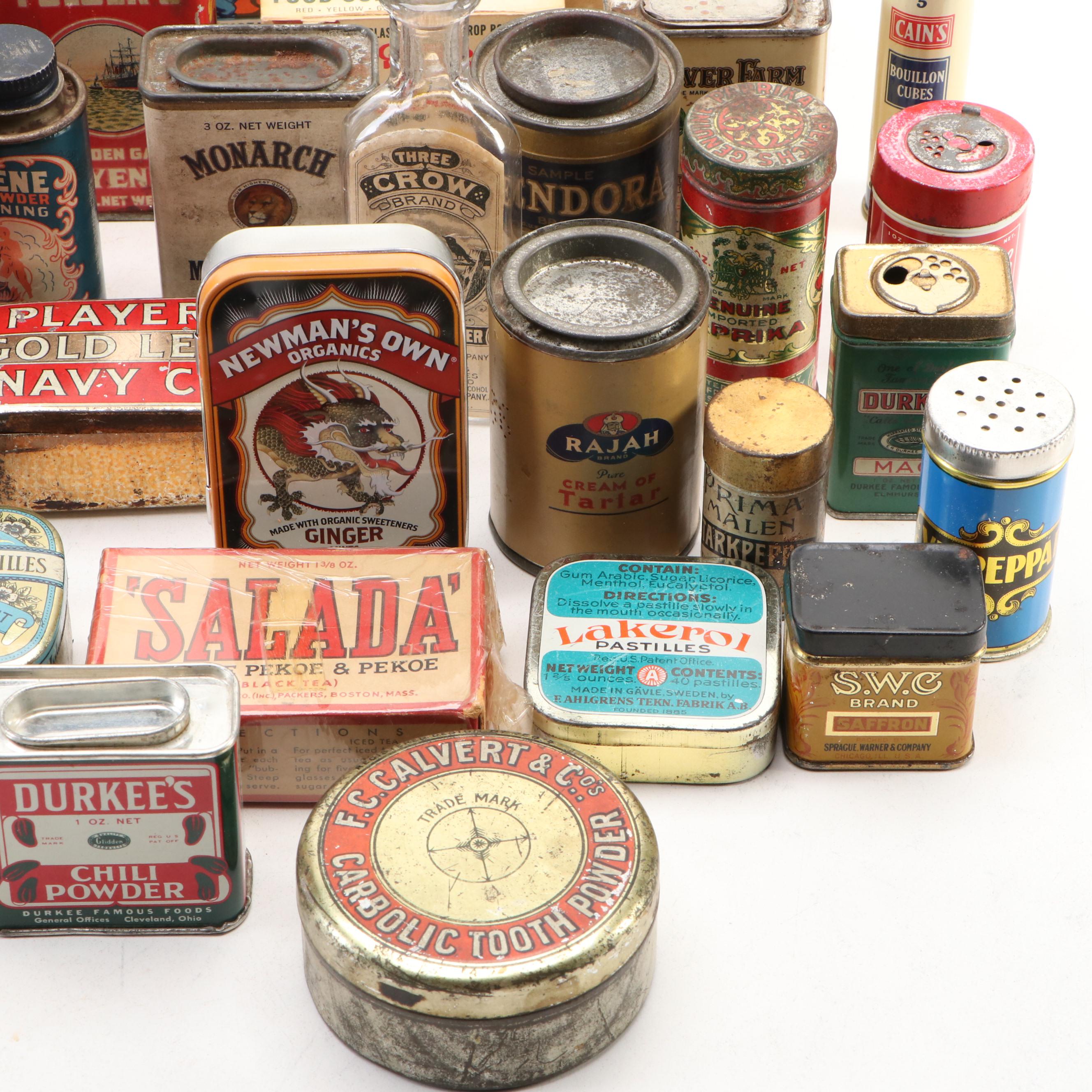 Royal Baking Powder, Clover Farm, Three Crow with More Tins and Bottles