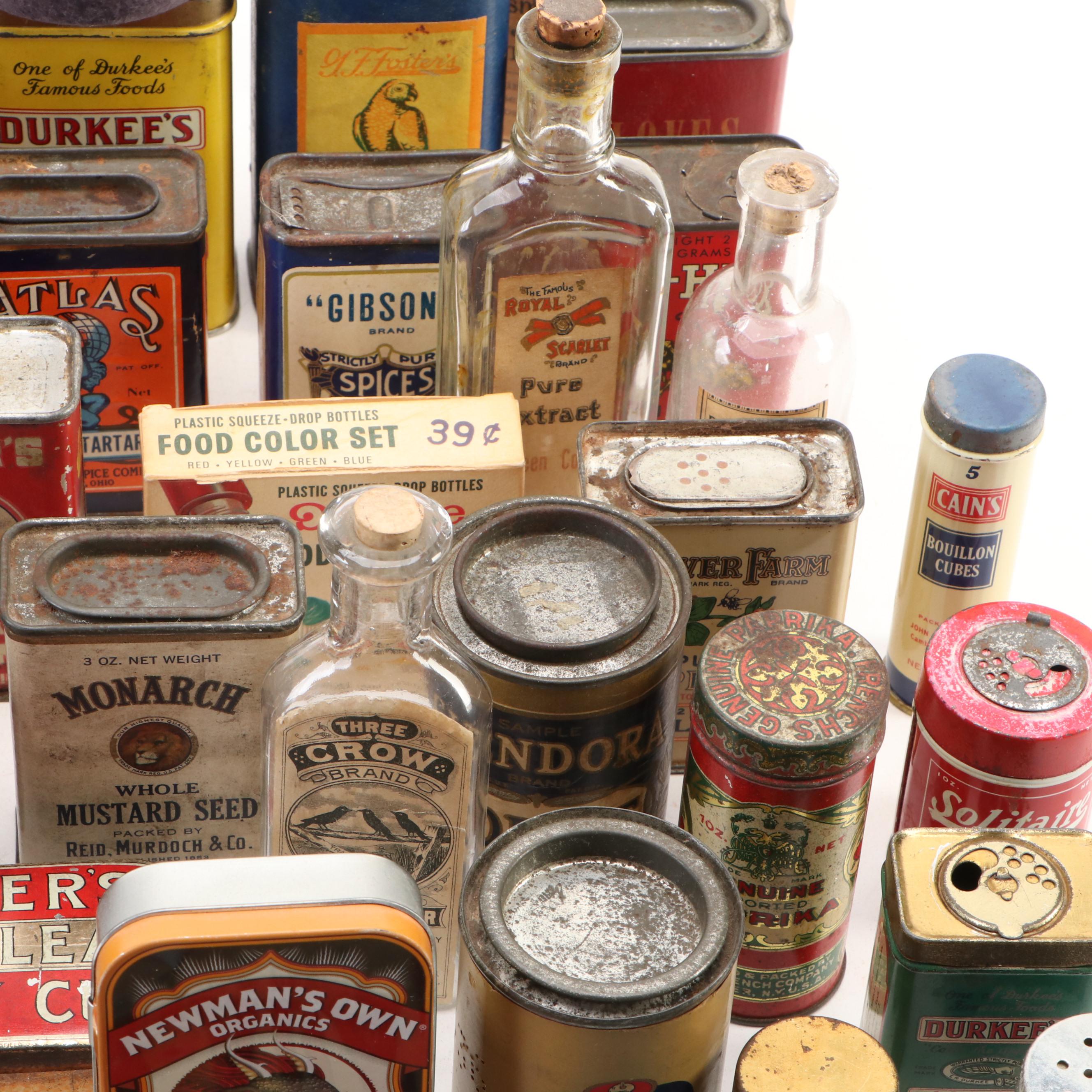 Royal Baking Powder, Clover Farm, Three Crow with More Tins and Bottles