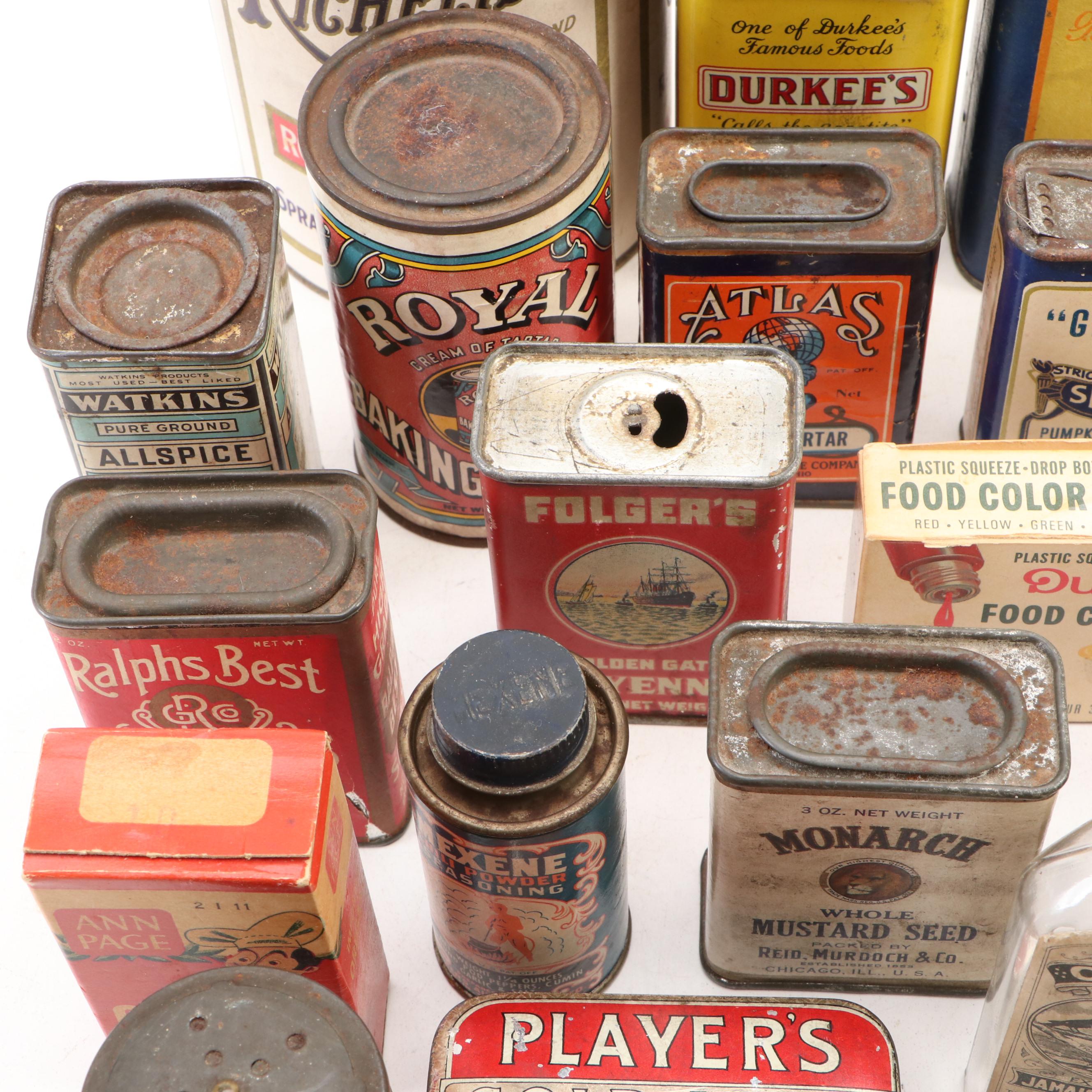 Royal Baking Powder, Clover Farm, Three Crow with More Tins and Bottles