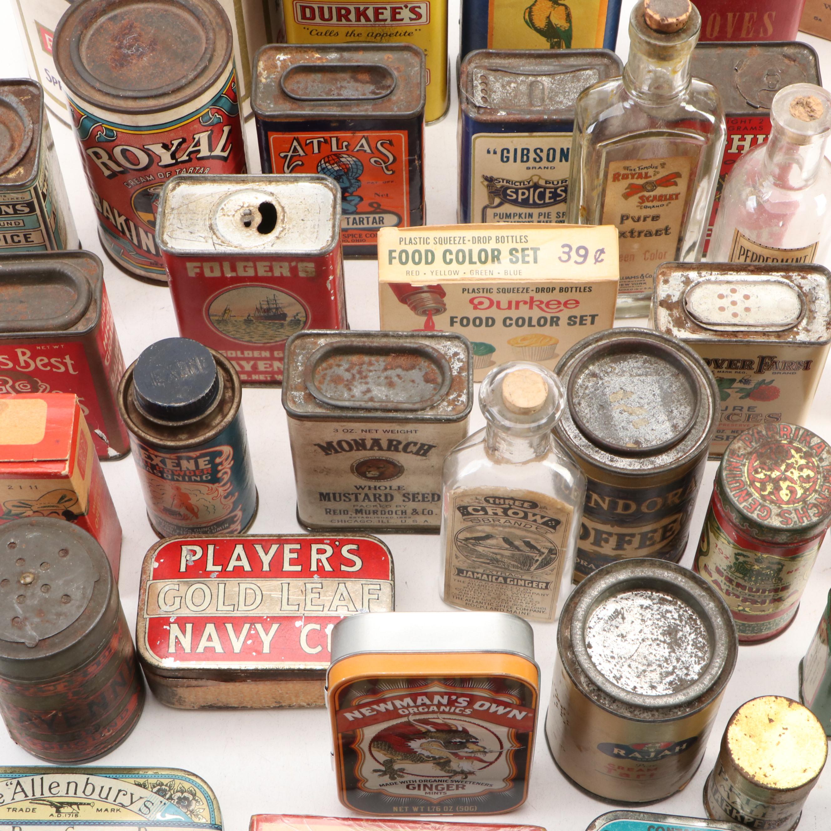 Royal Baking Powder, Clover Farm, Three Crow with More Tins and Bottles