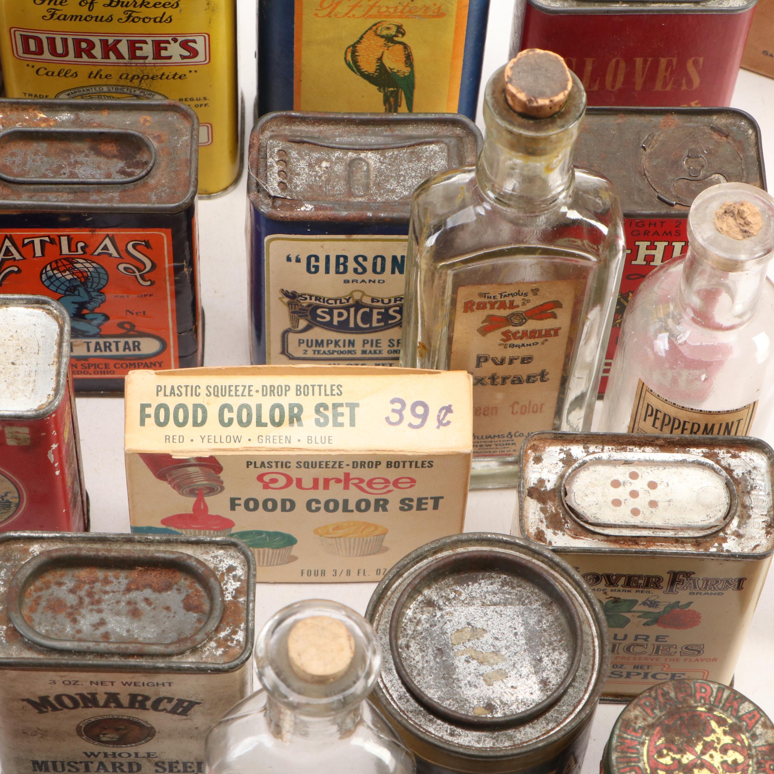 Royal Baking Powder, Clover Farm, Three Crow with More Tins and Bottles