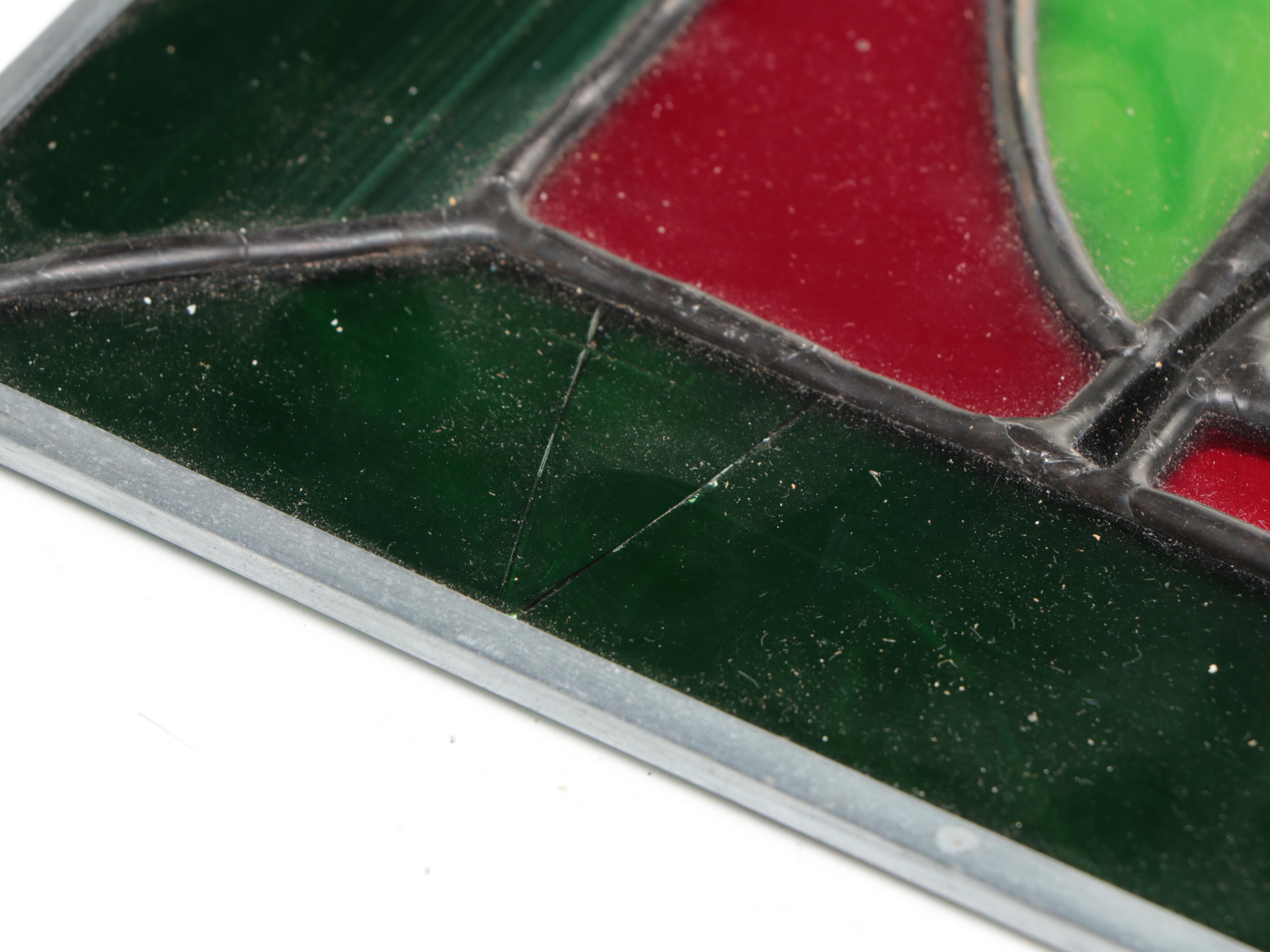 Stained and Slag Glass Floral Panel