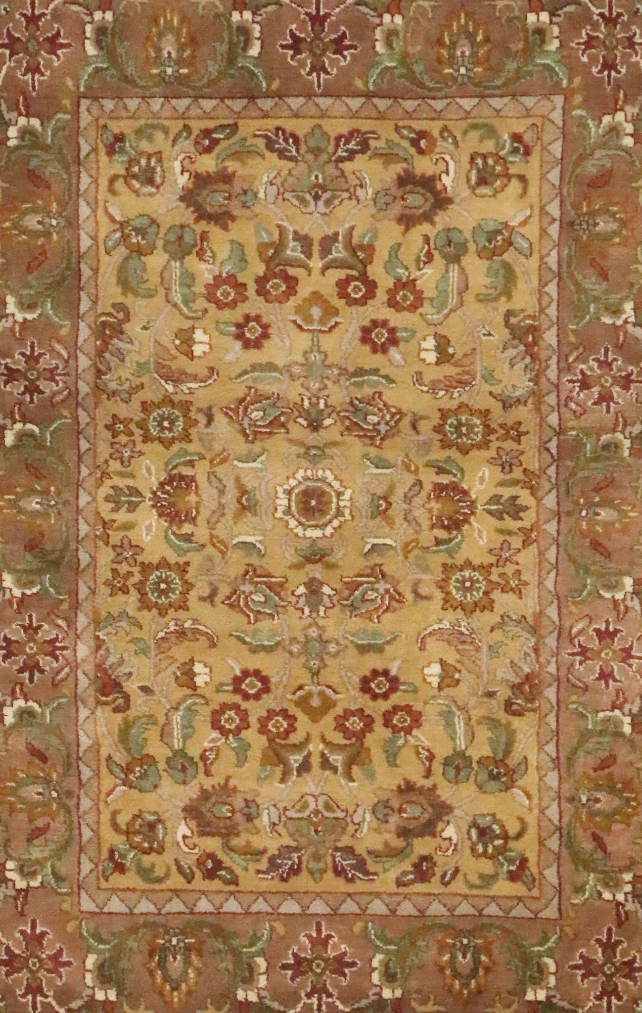 3'6 x 5'8 Hand-Knotted Indian Agra Area Rug