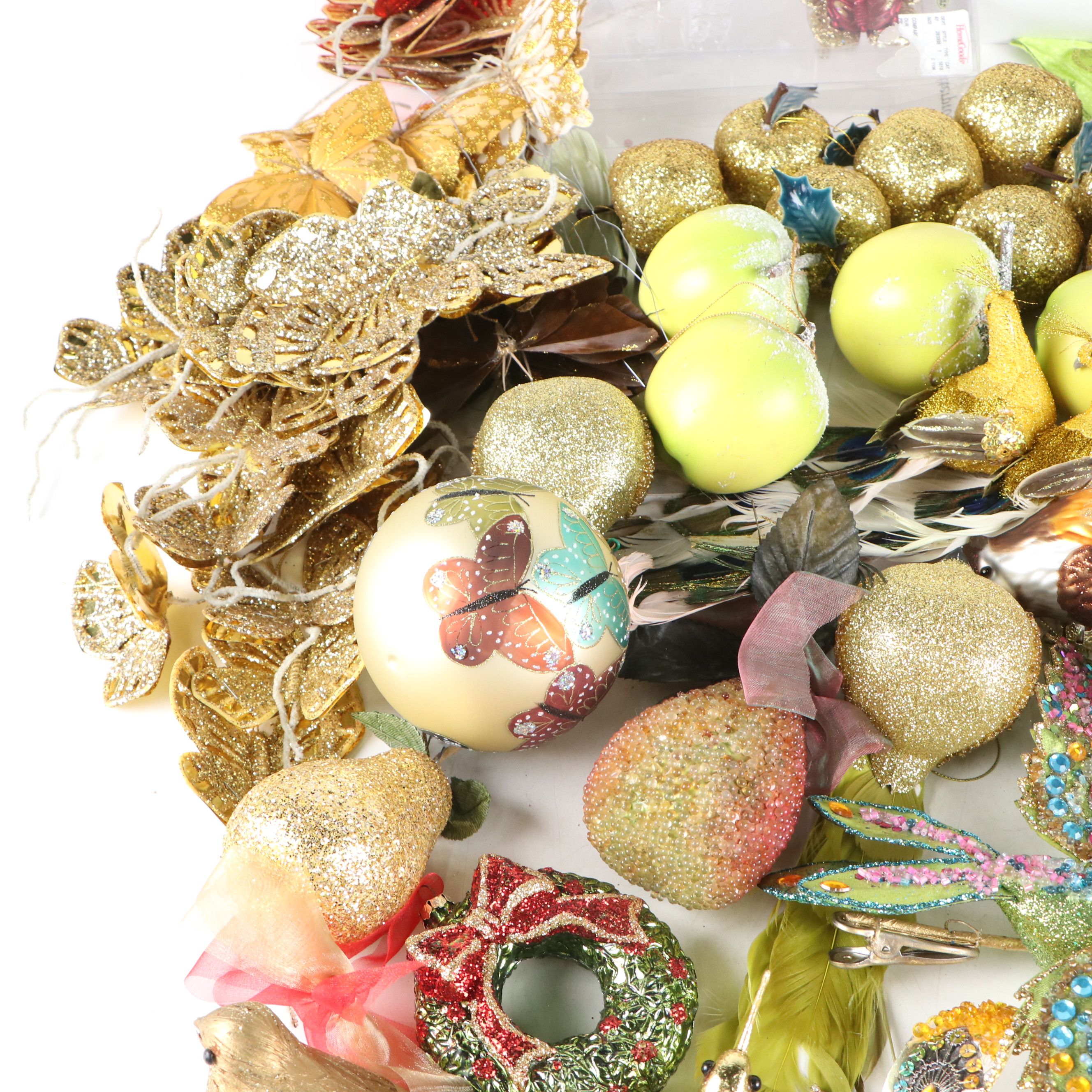 Beaded Bird, Butterfly, Fruit, and More Christmas Tree Ornaments