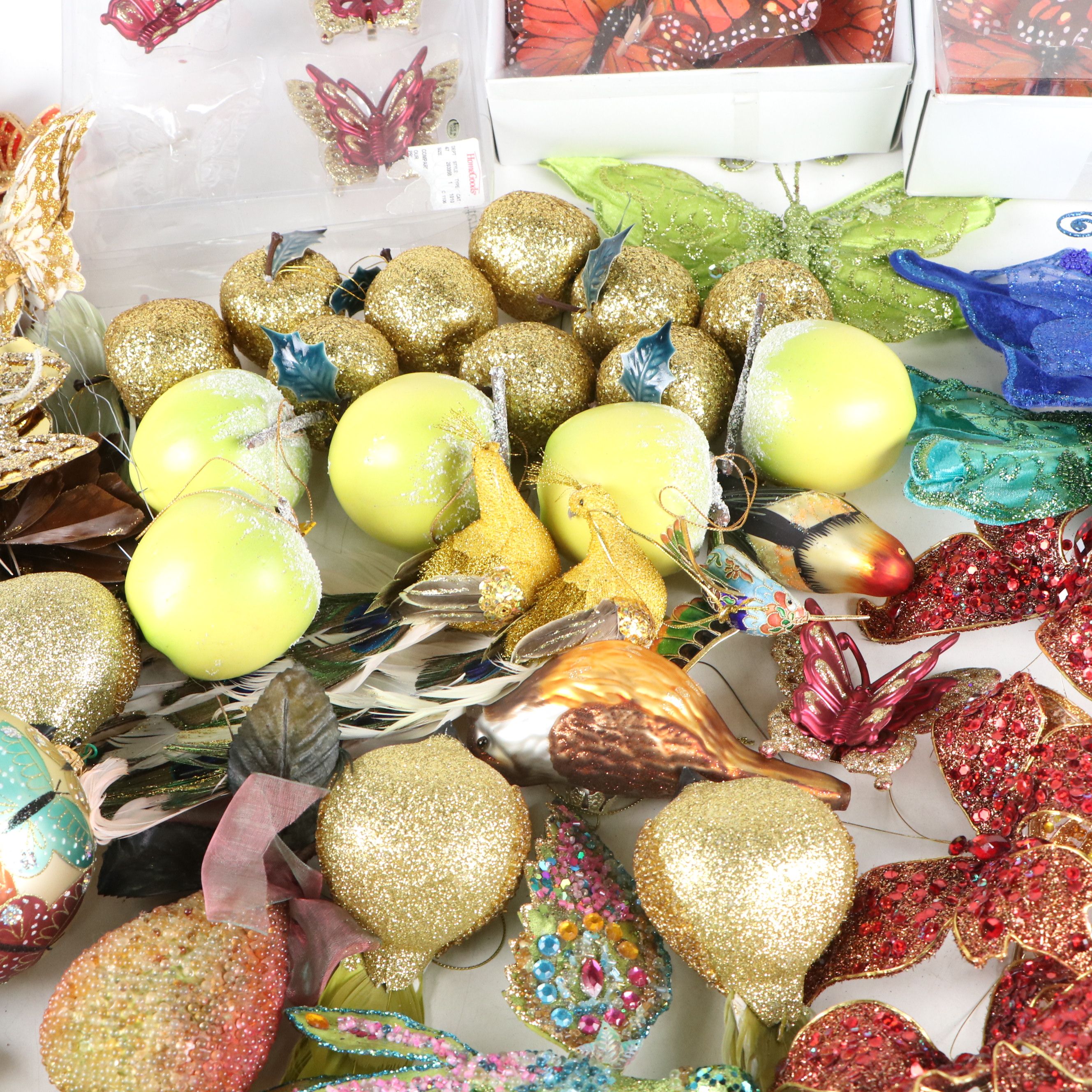 Beaded Bird, Butterfly, Fruit, and More Christmas Tree Ornaments