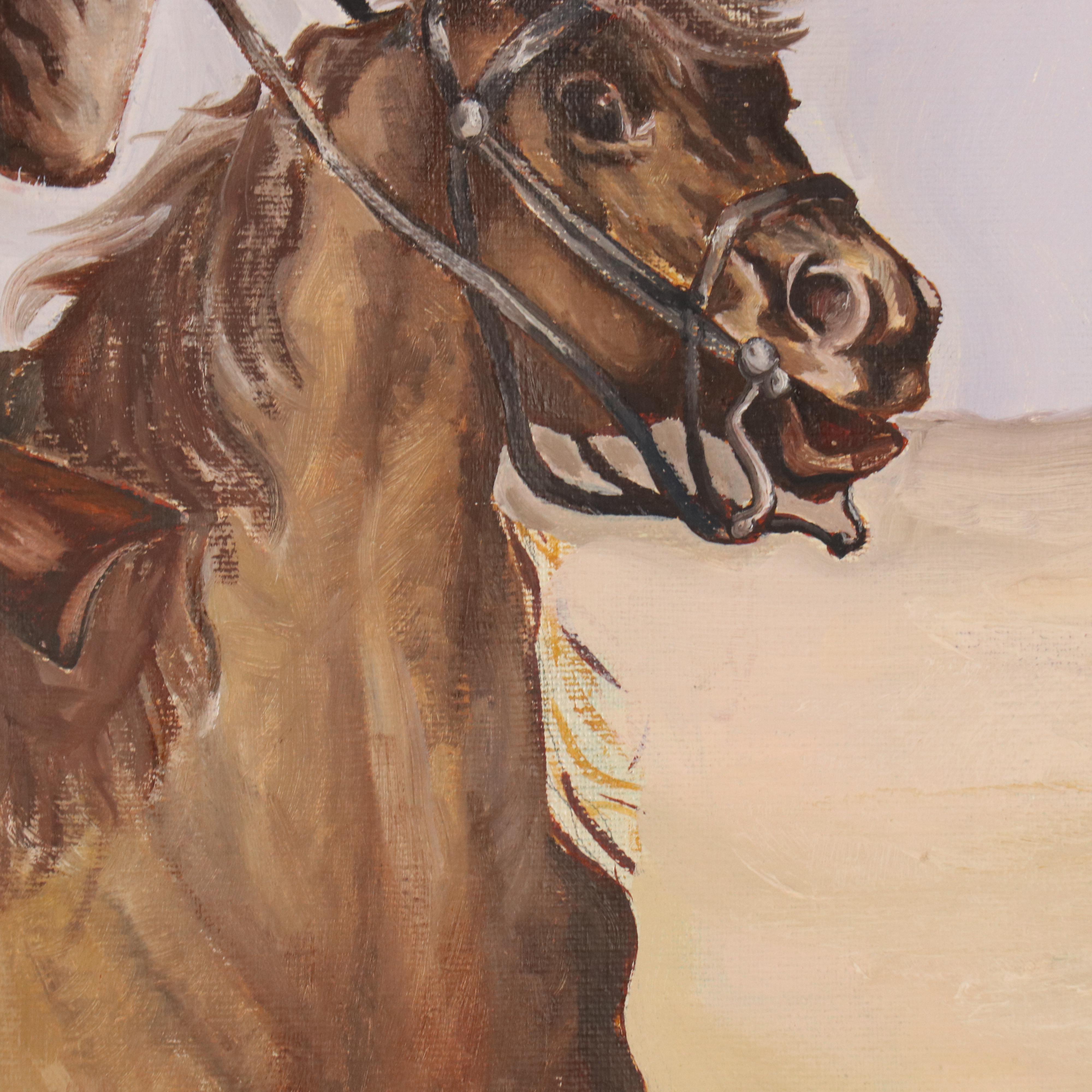 James L. Bruch Western Genre Oil Painting of Two Cowboys