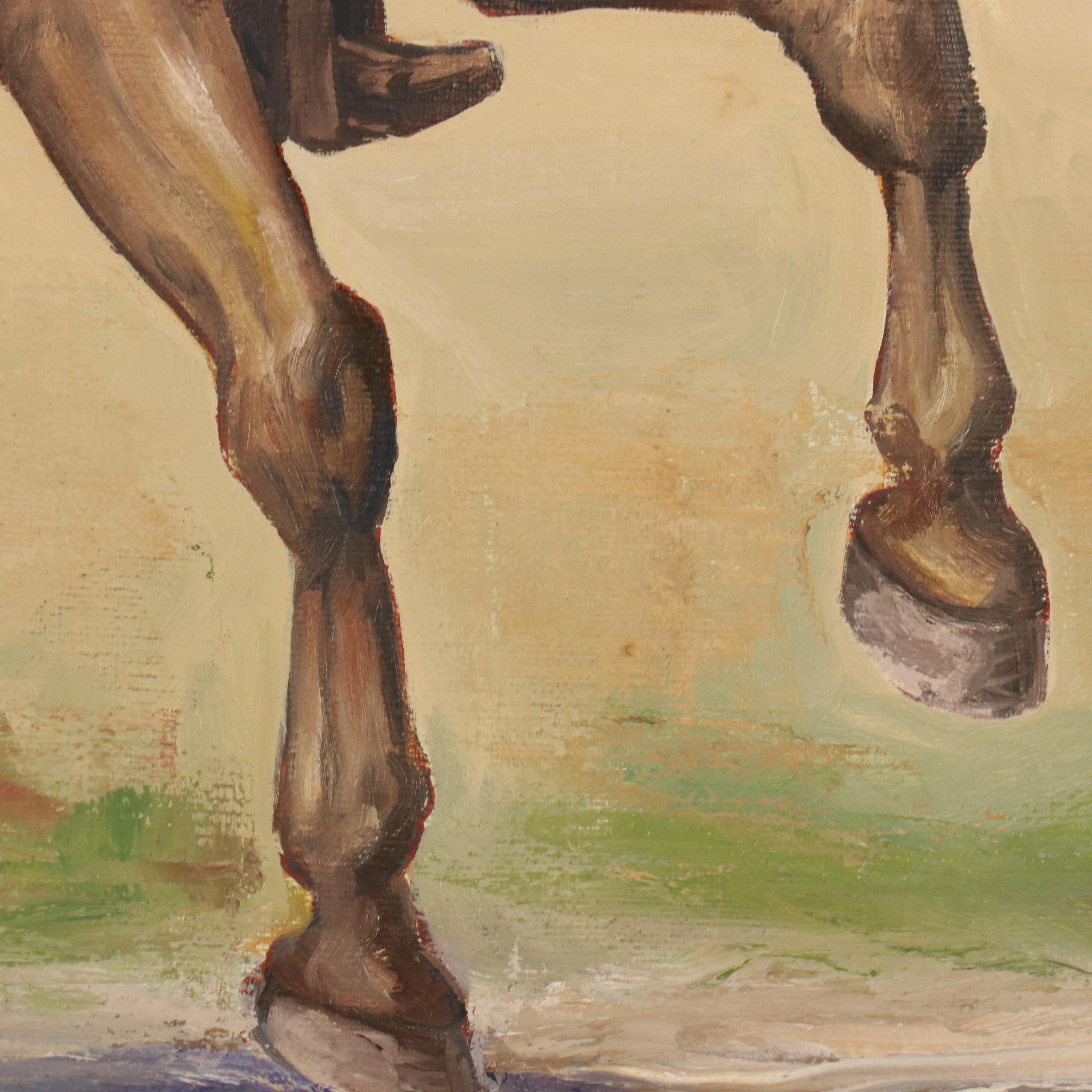 James L. Bruch Western Genre Oil Painting of Two Cowboys