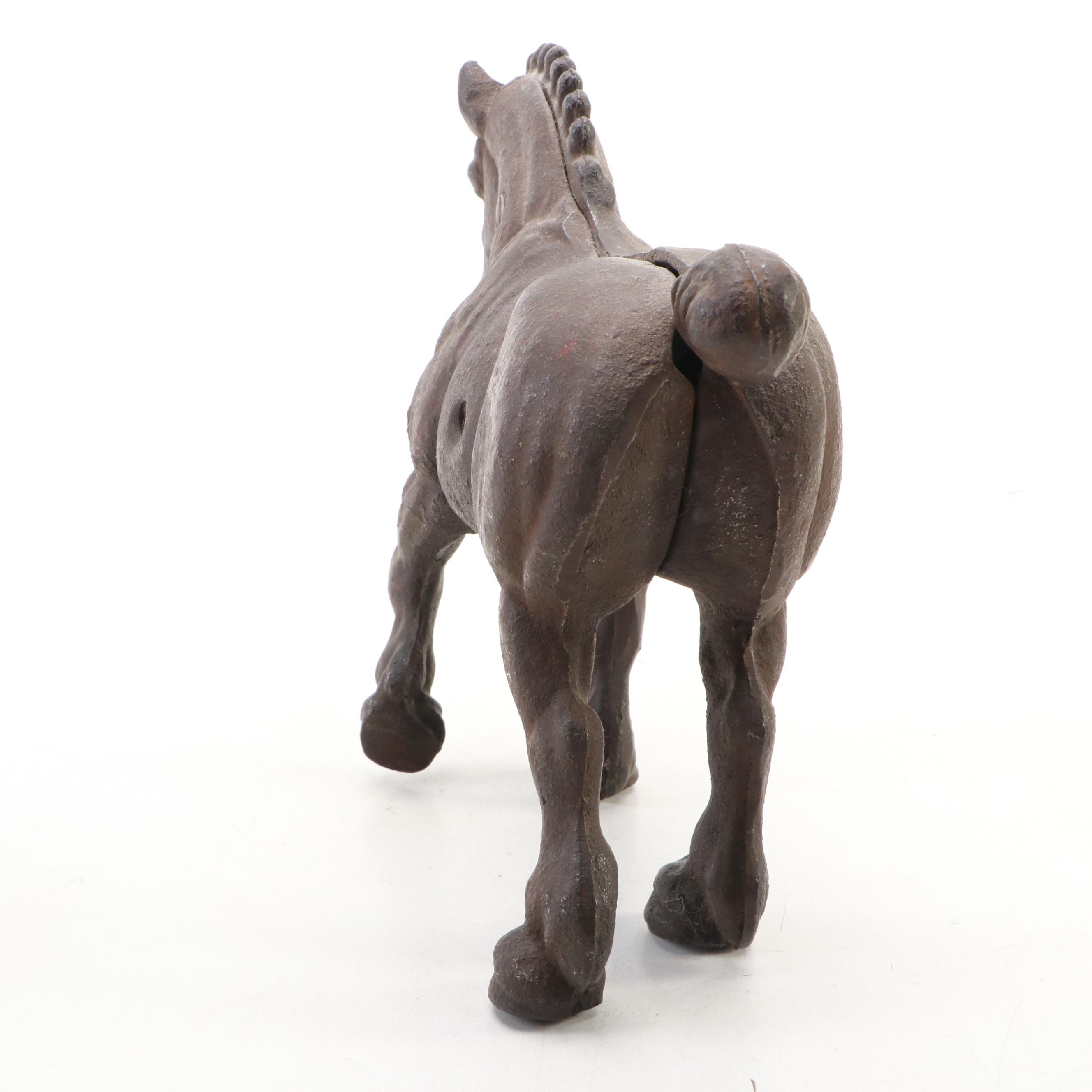Cast Iron Draft Horse Doorstop, Early to Mid-20th Century