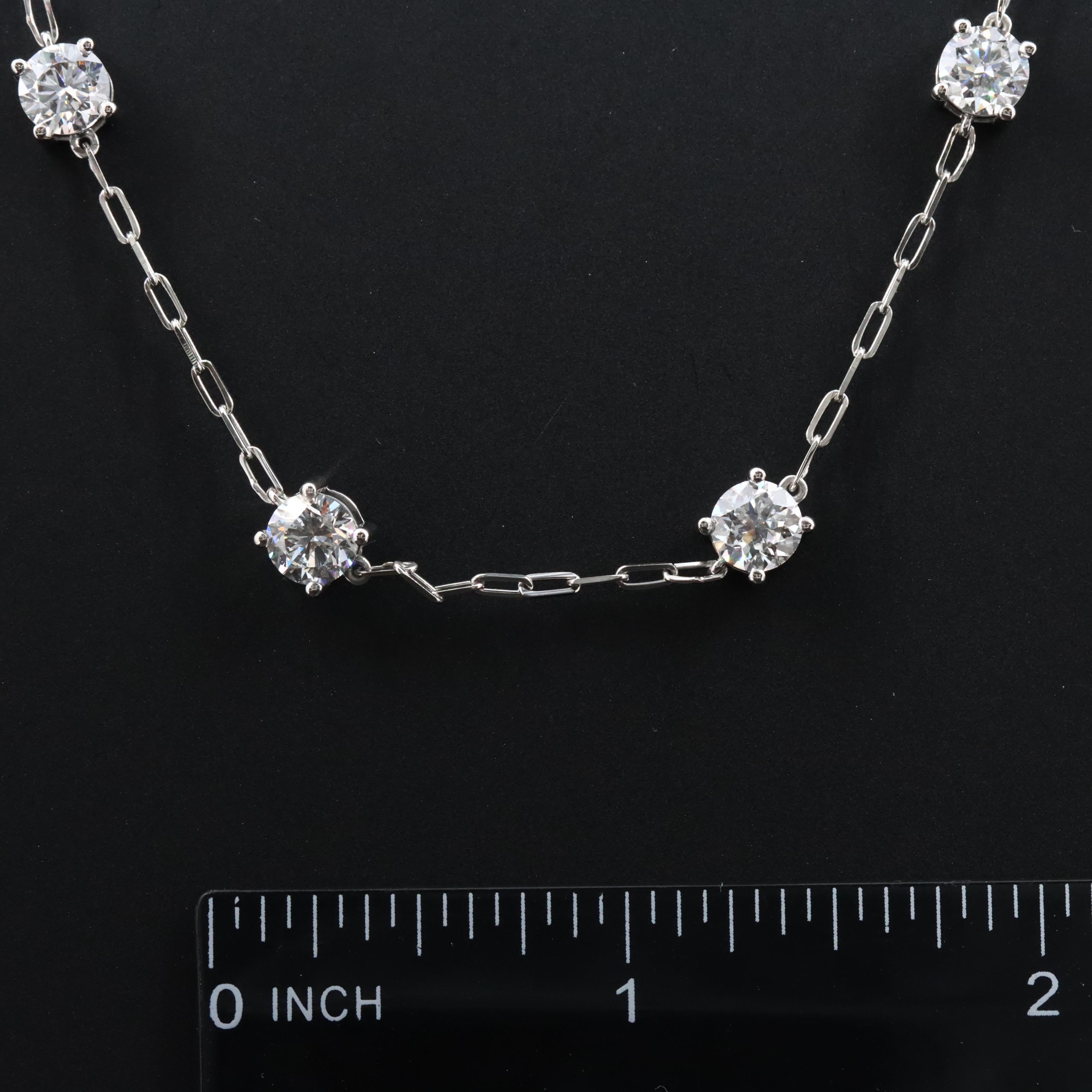 Platinum 8.89 CTW Lab Grown Diamond Station Necklace