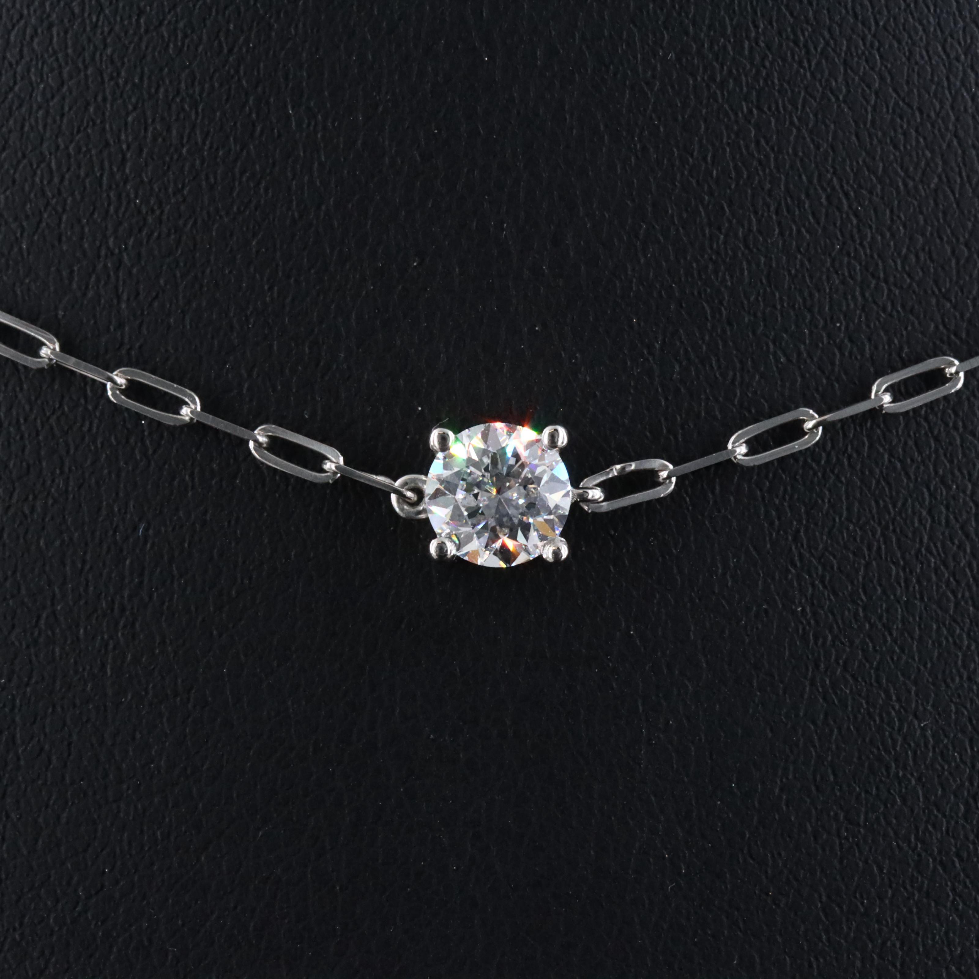 Platinum 8.89 CTW Lab Grown Diamond Station Necklace
