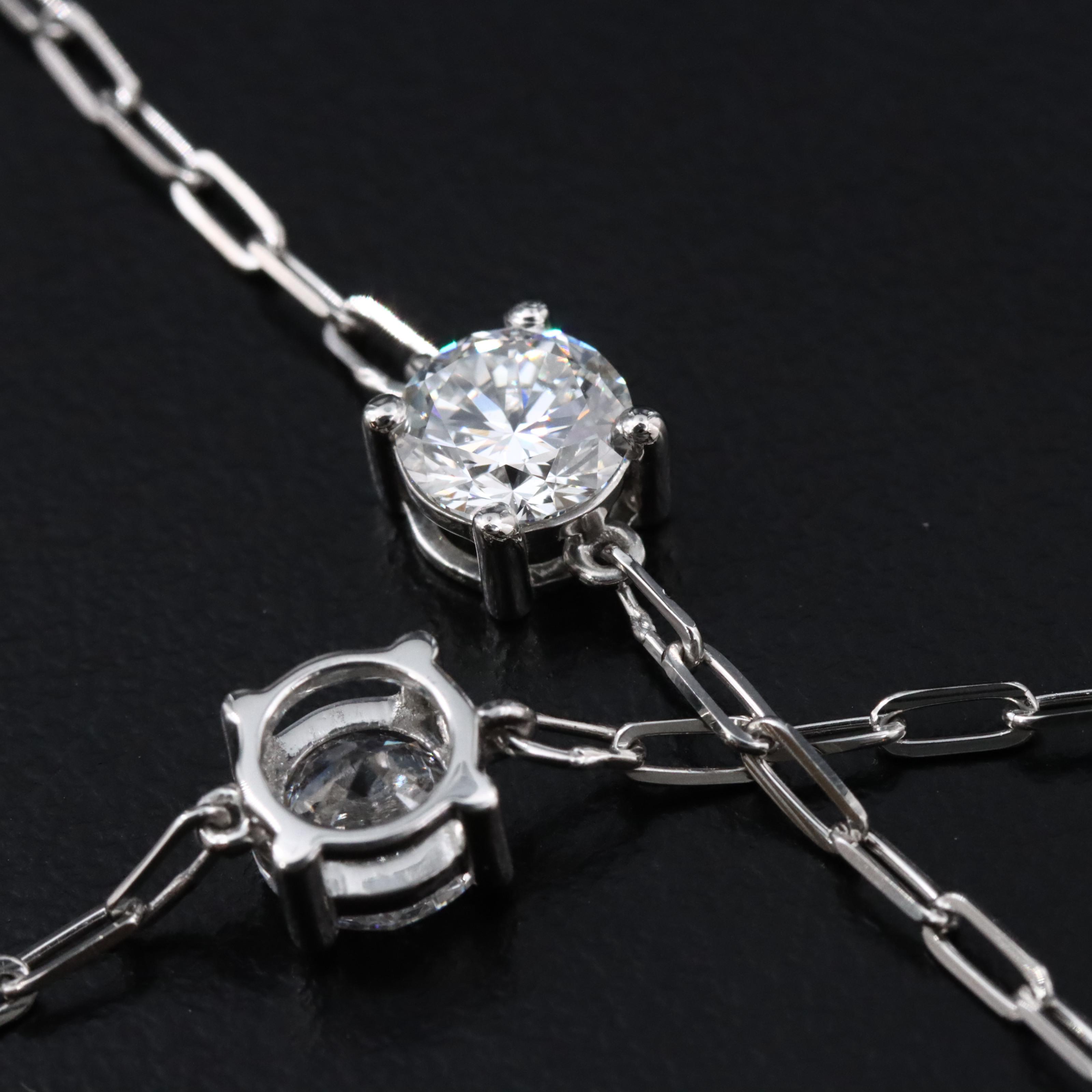 Platinum 8.89 CTW Lab Grown Diamond Station Necklace
