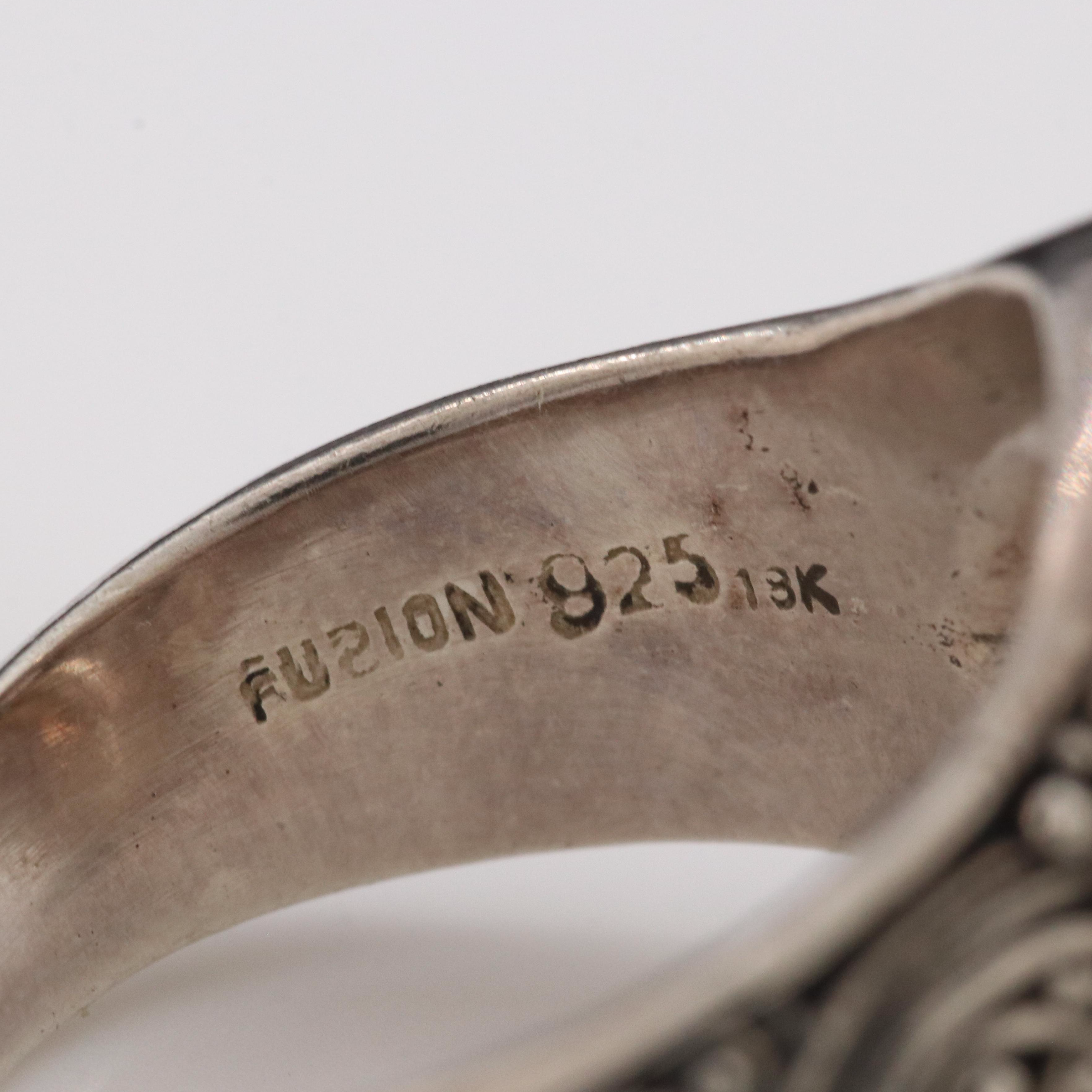 Sterling Smoky Quartz Ring with 18K Accents