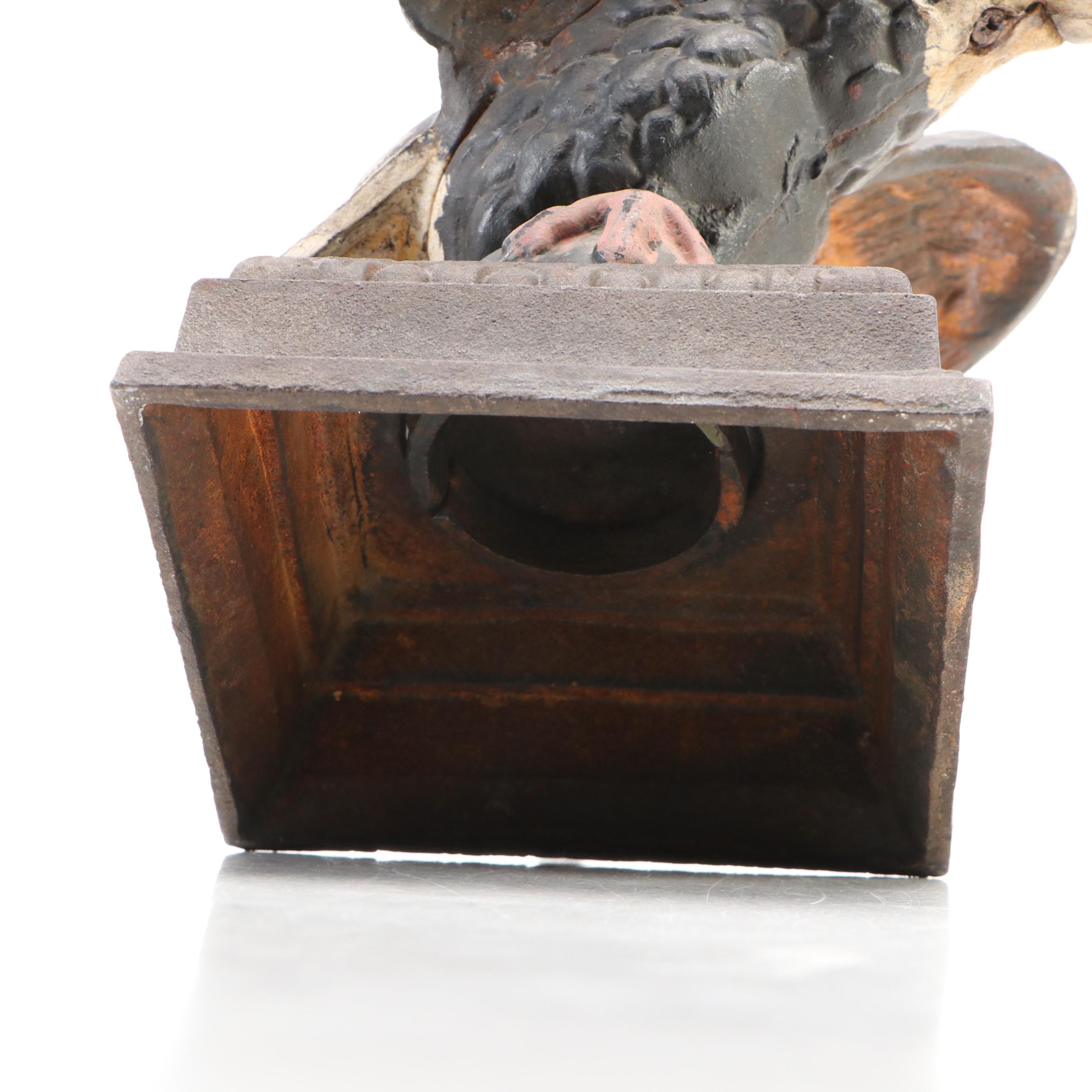 Painted Cast Iron Bald Eagle Architectural Element, Early to Mid-20th Century