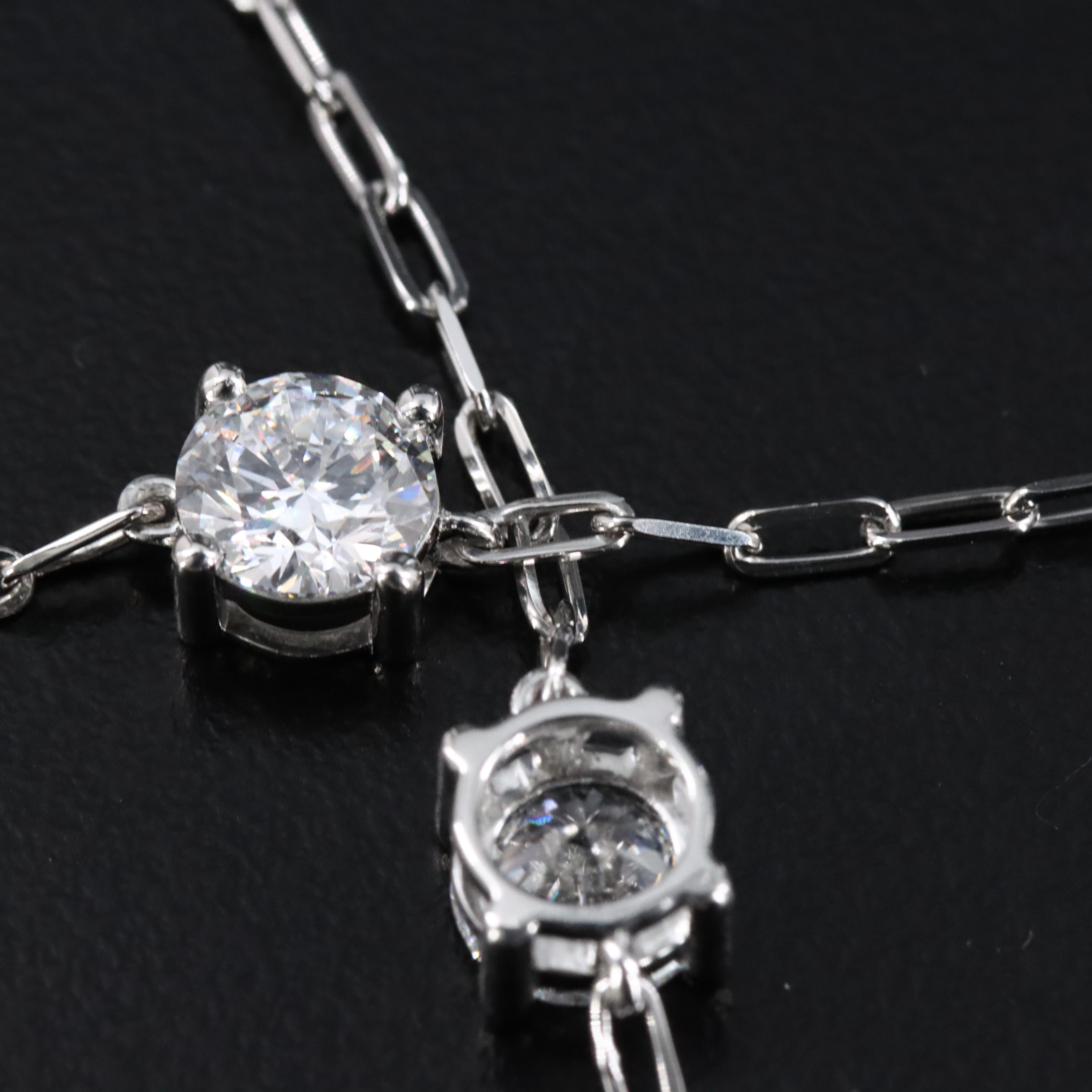 Platinum 8.84 CTW Lab Grown Diamond Station Necklace
