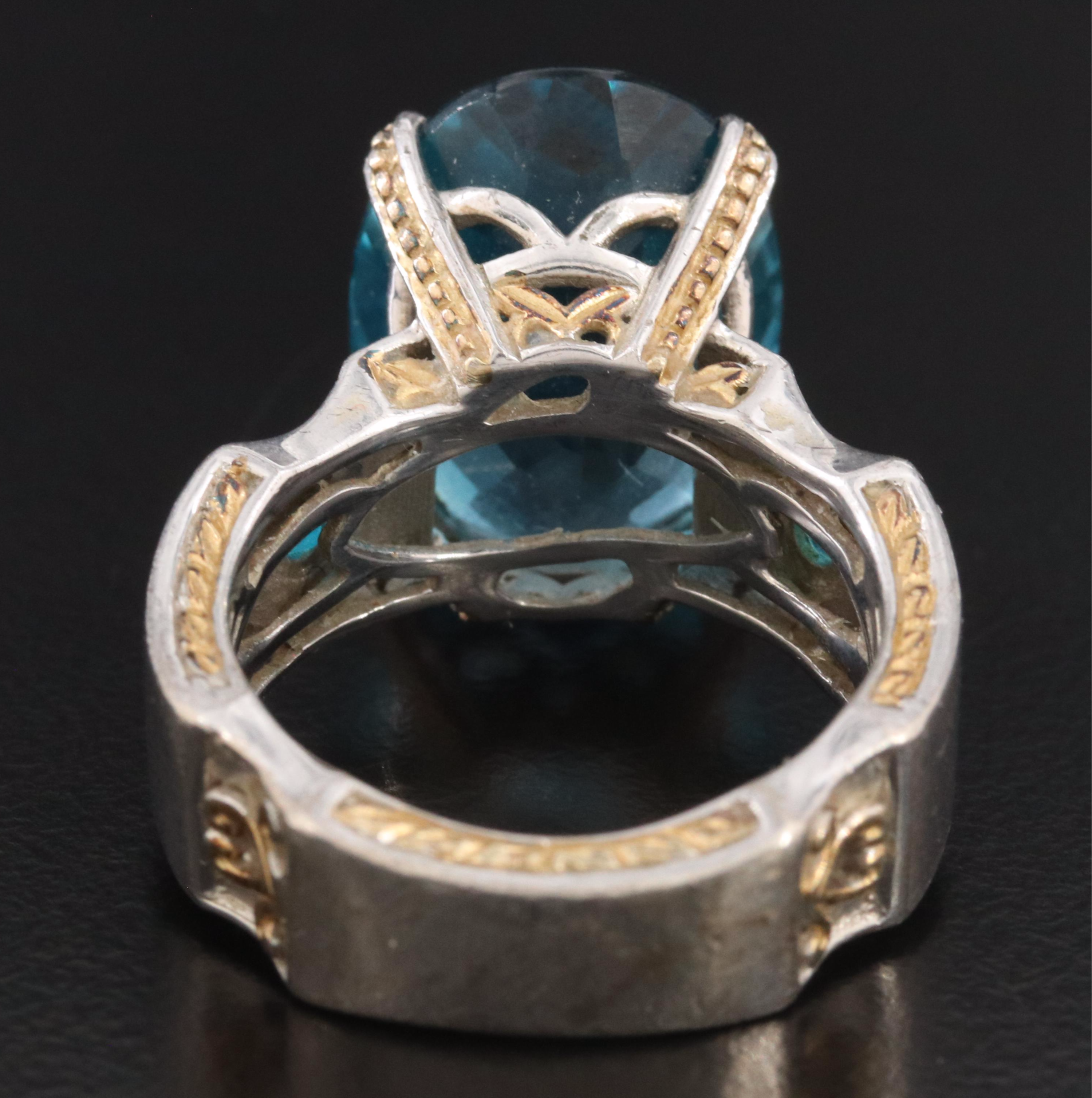 Sterling Topaz and Apatite Ring