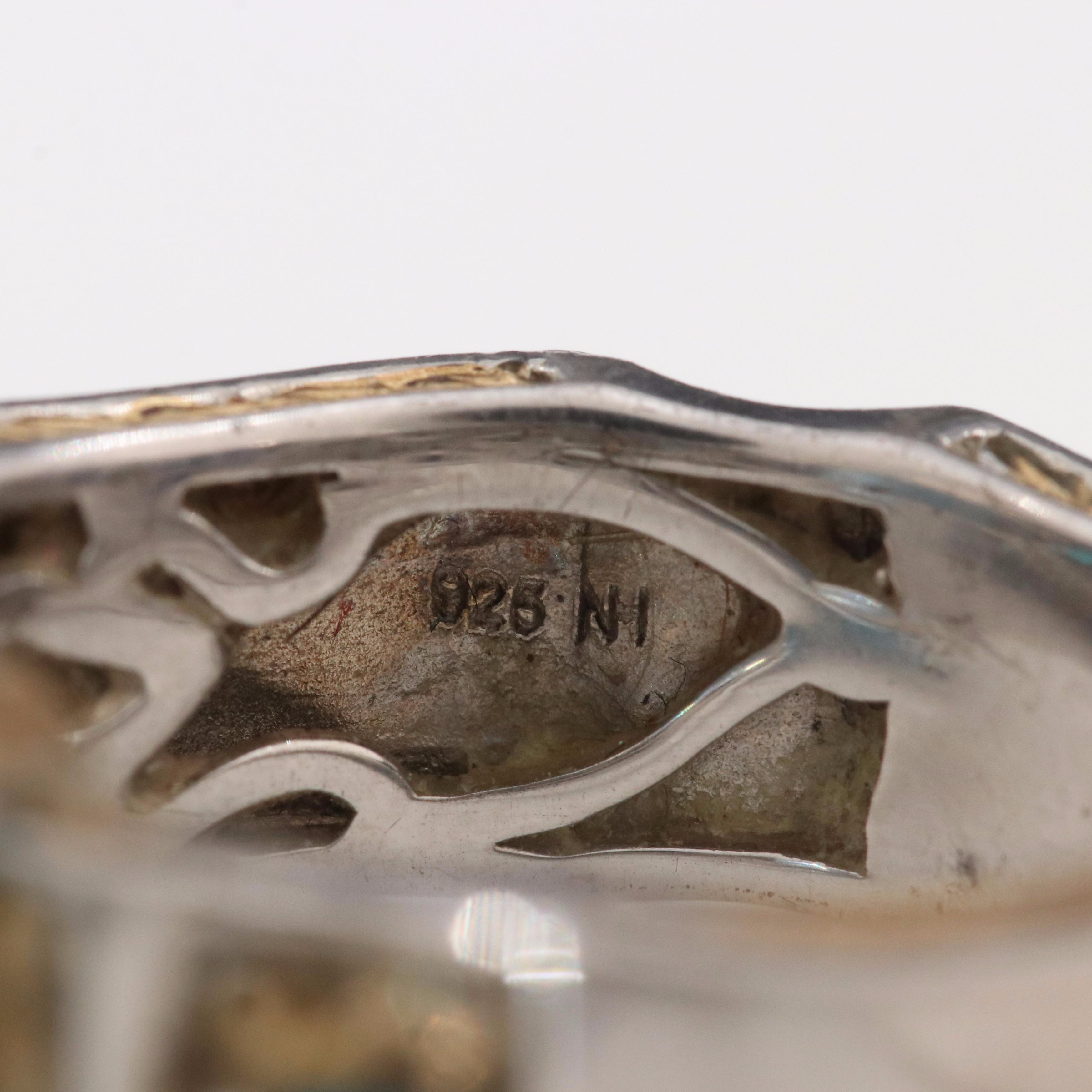 Sterling Topaz and Apatite Ring