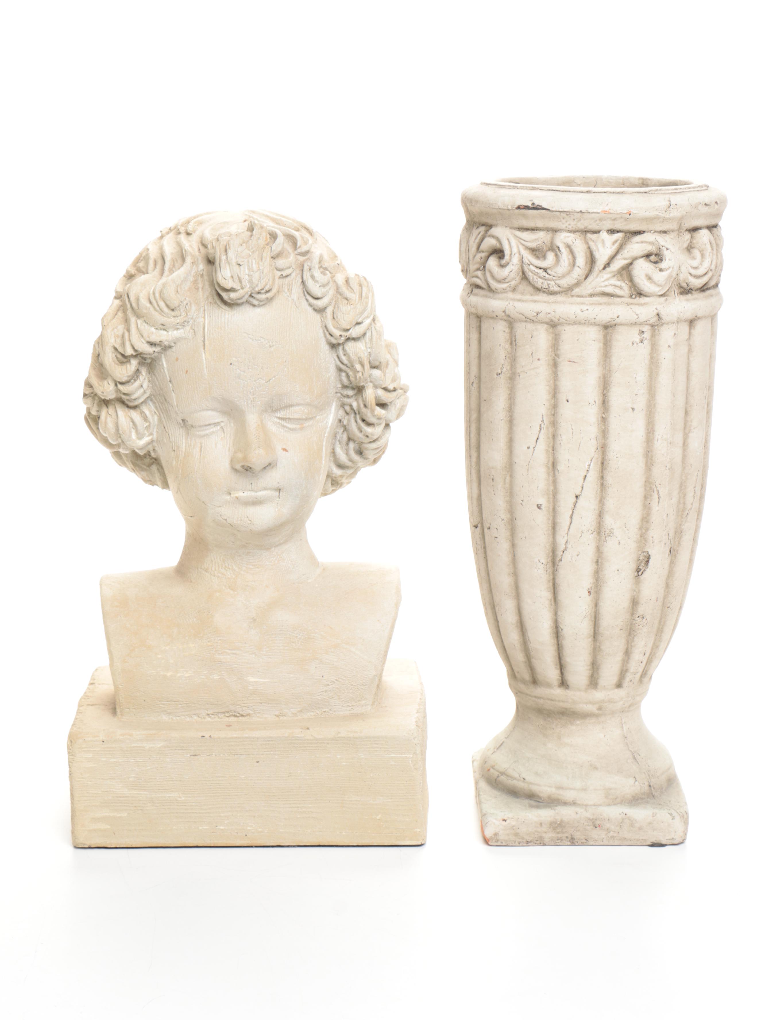 Nettle Creek Bust with Planters, Candle Prickets and Doorstop