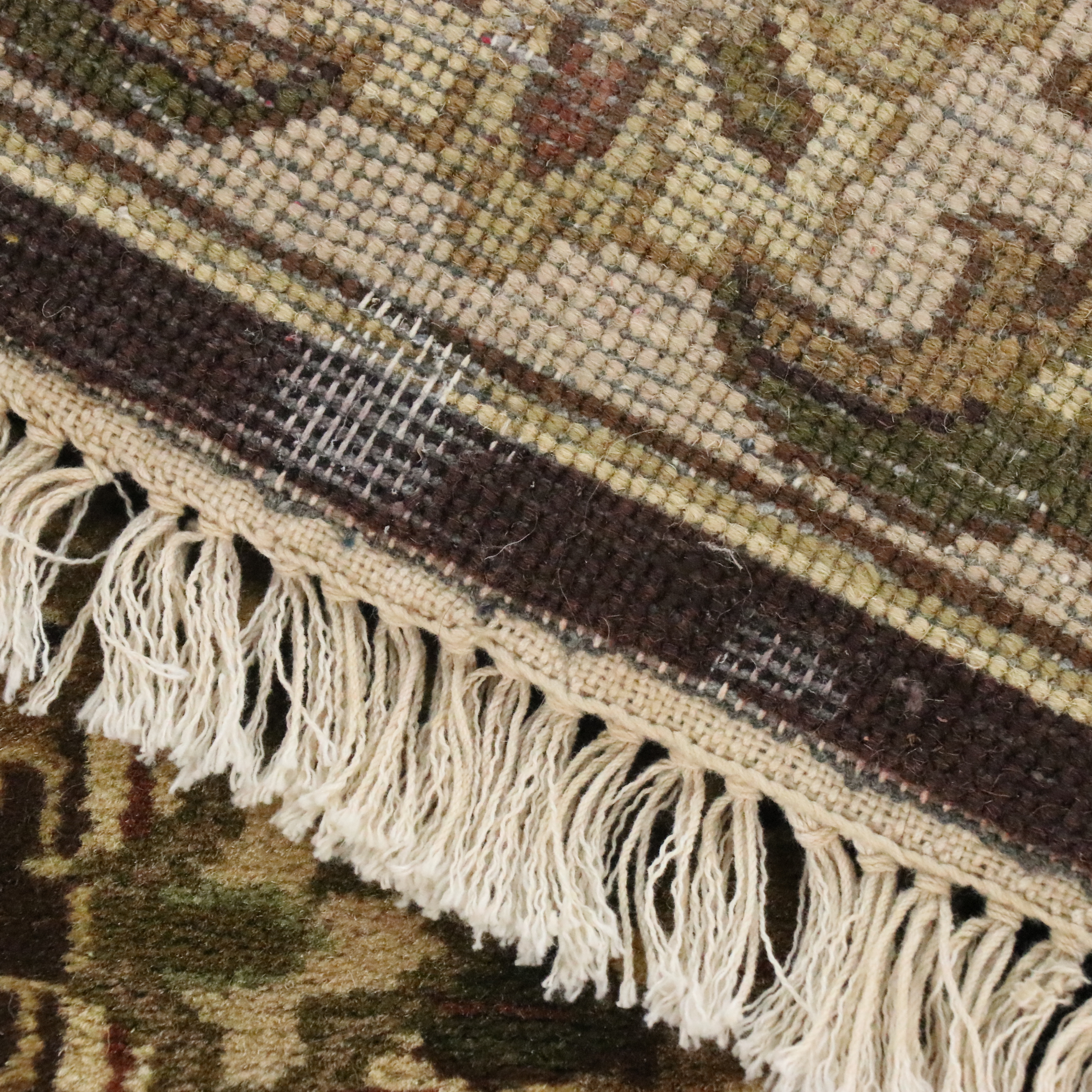 3'9 x 6'2 Hand-Knotted Indian Agra Area Rug