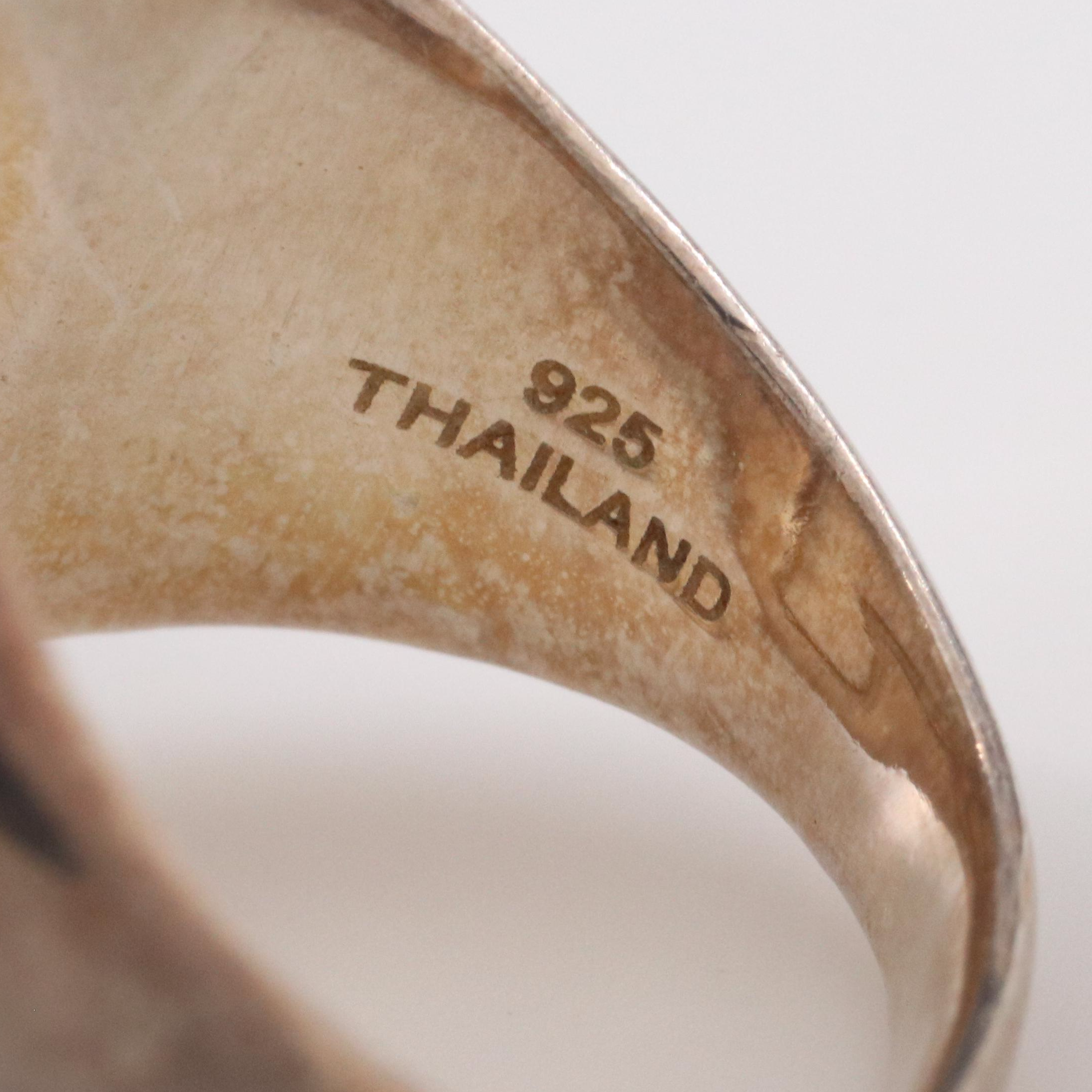 Michael Dawkins Sterling Quartz and Mother-of-Pearl Doublet Ring