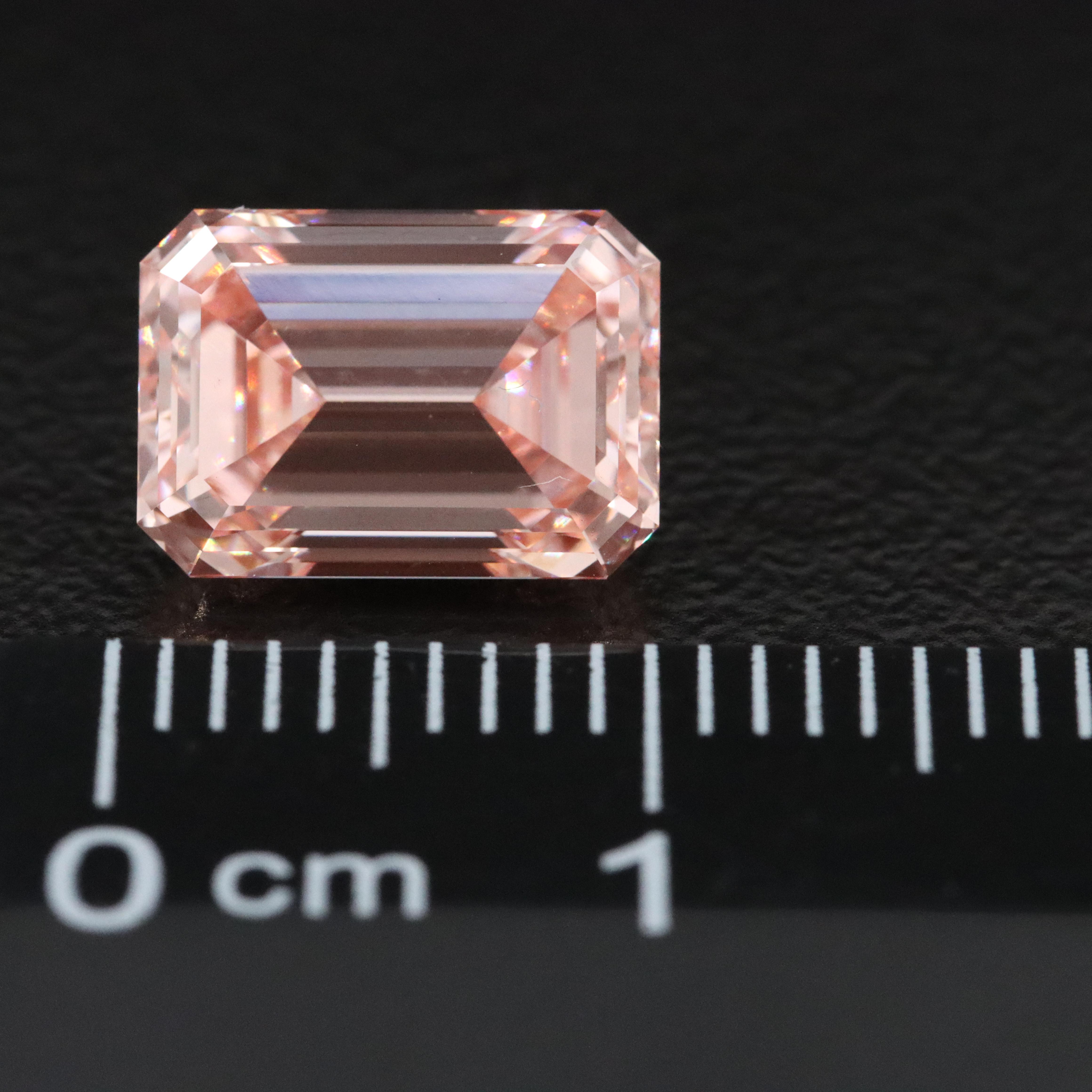 Loose 3.10 CT Lab Grown Fancy Pink Diamond with IGI Report