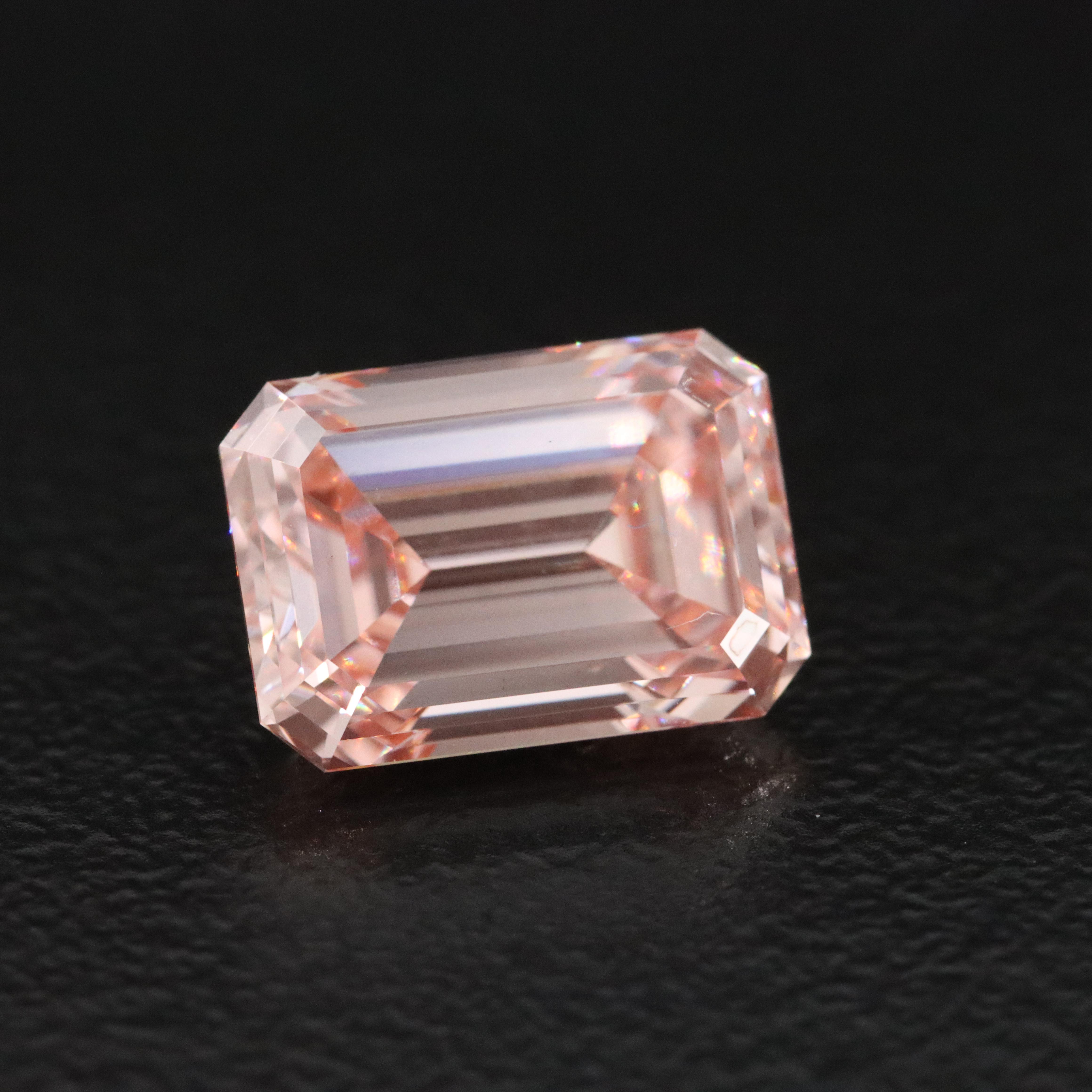 Loose 3.10 CT Lab Grown Fancy Pink Diamond with IGI Report