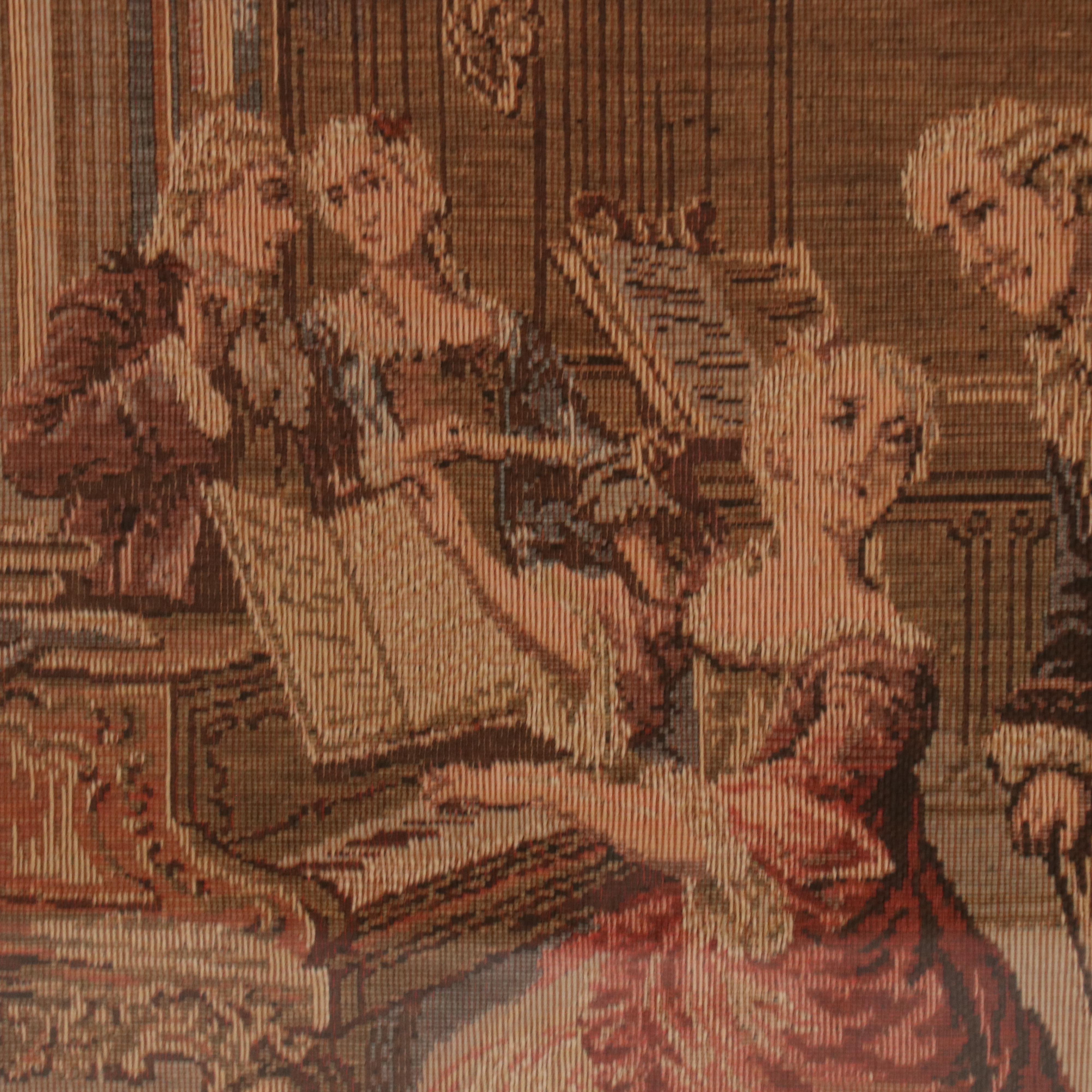 Woven Tapestry with Baroque Salon Scene