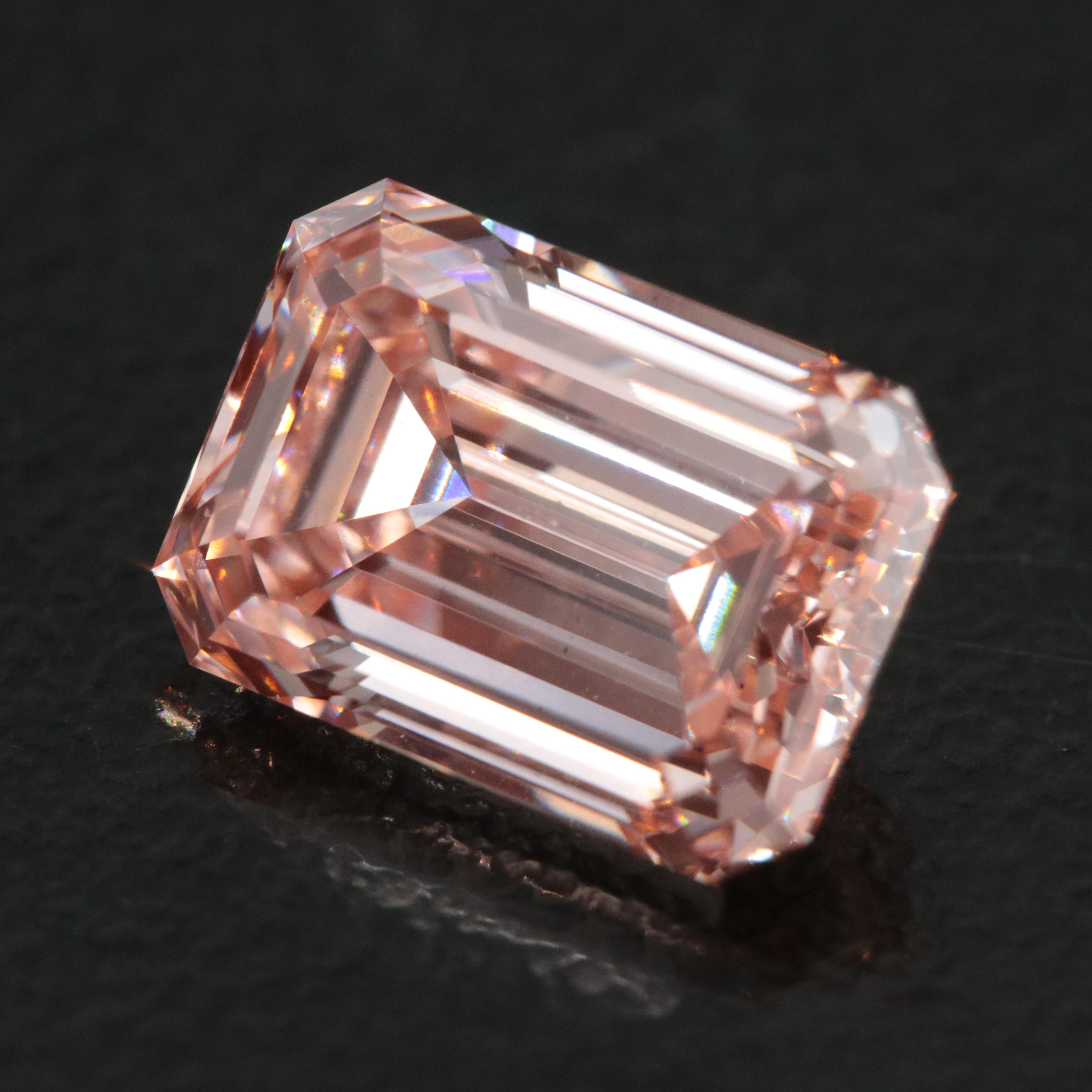 Loose 3.10 CT Lab Grown Fancy Pink Diamond with IGI Report
