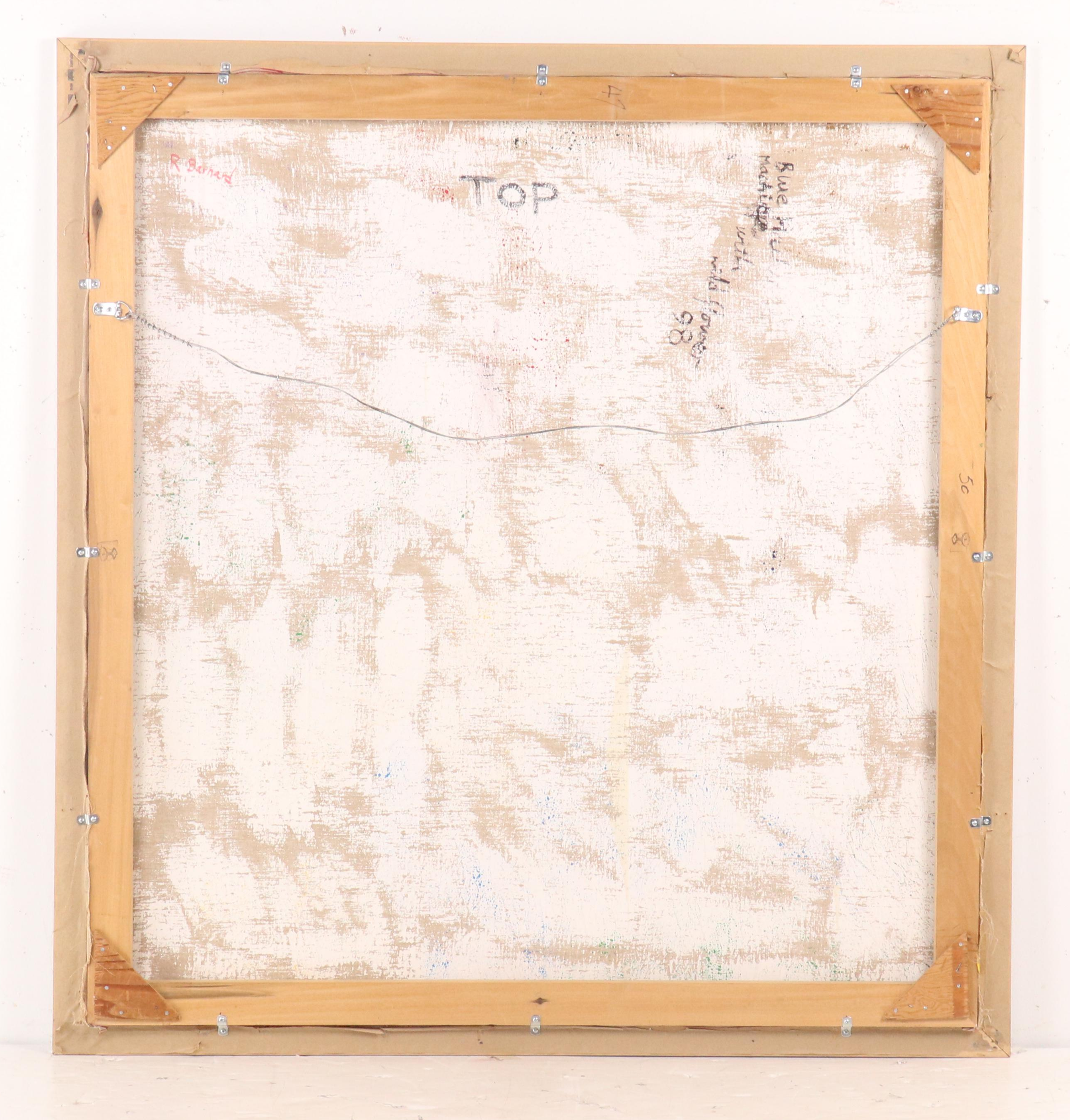 Robert Barnard Acrylic Painting "Blue Machine with Wild Flower," 1998