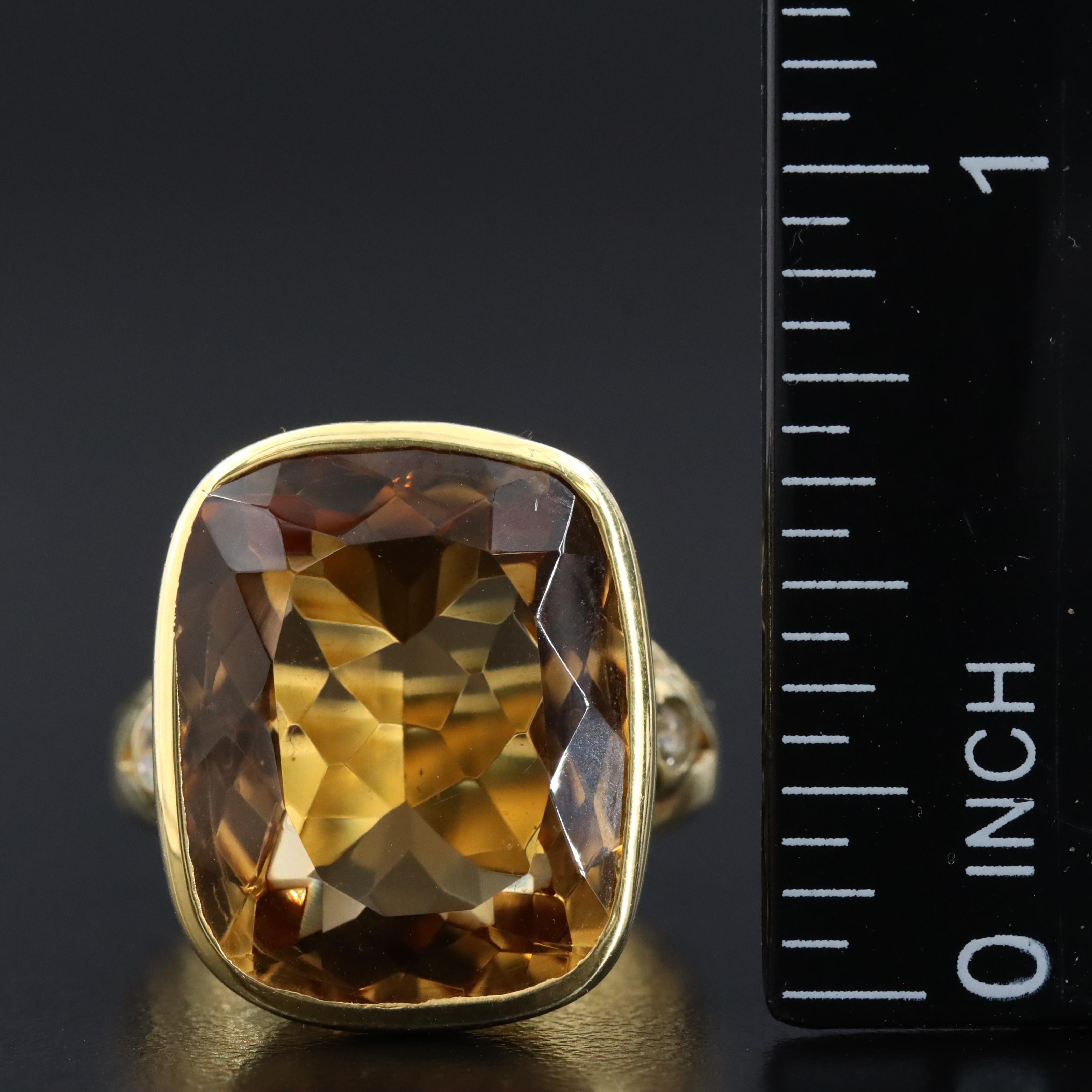 Sterling Citrine and White Sapphire Ring