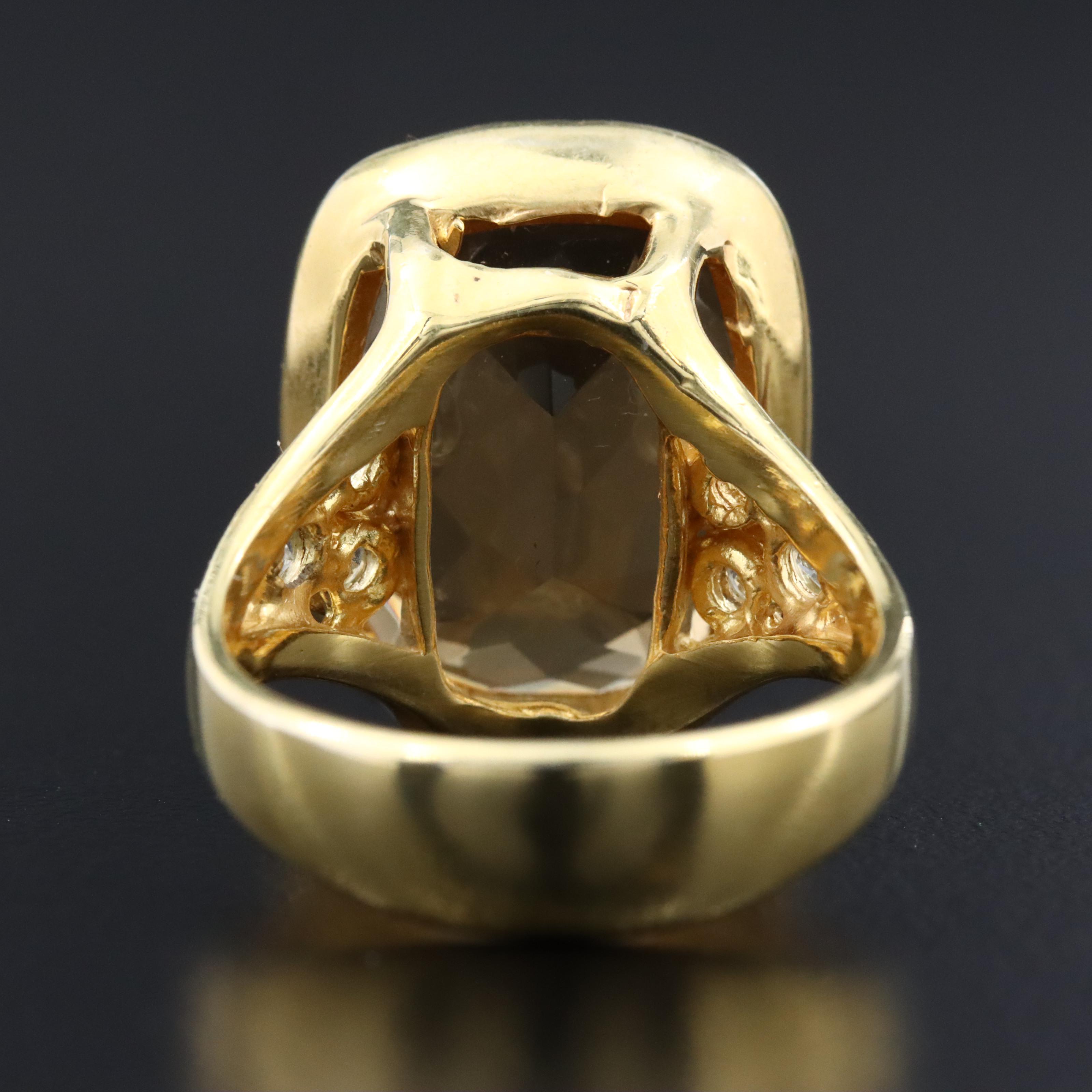 Sterling Citrine and White Sapphire Ring