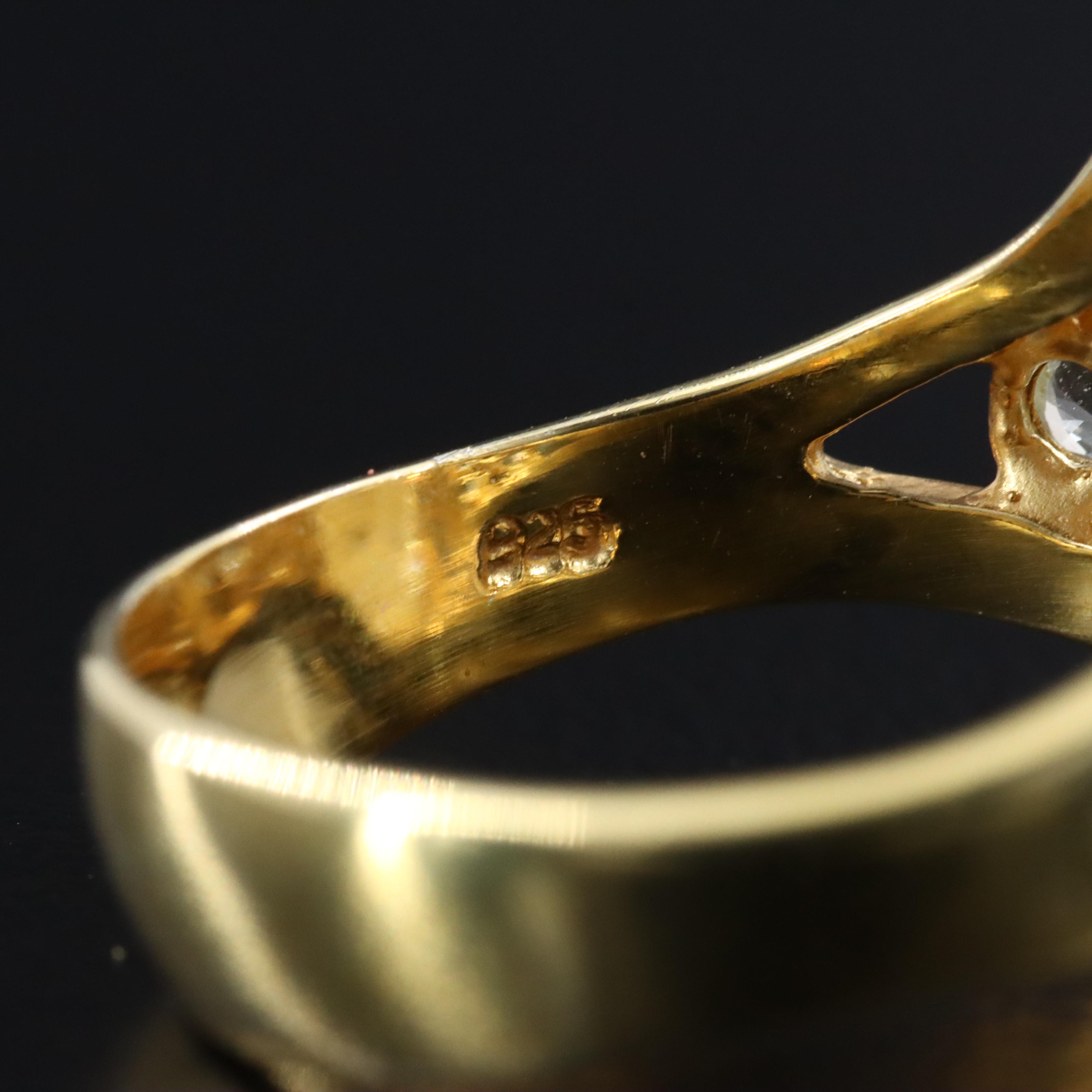 Sterling Citrine and White Sapphire Ring