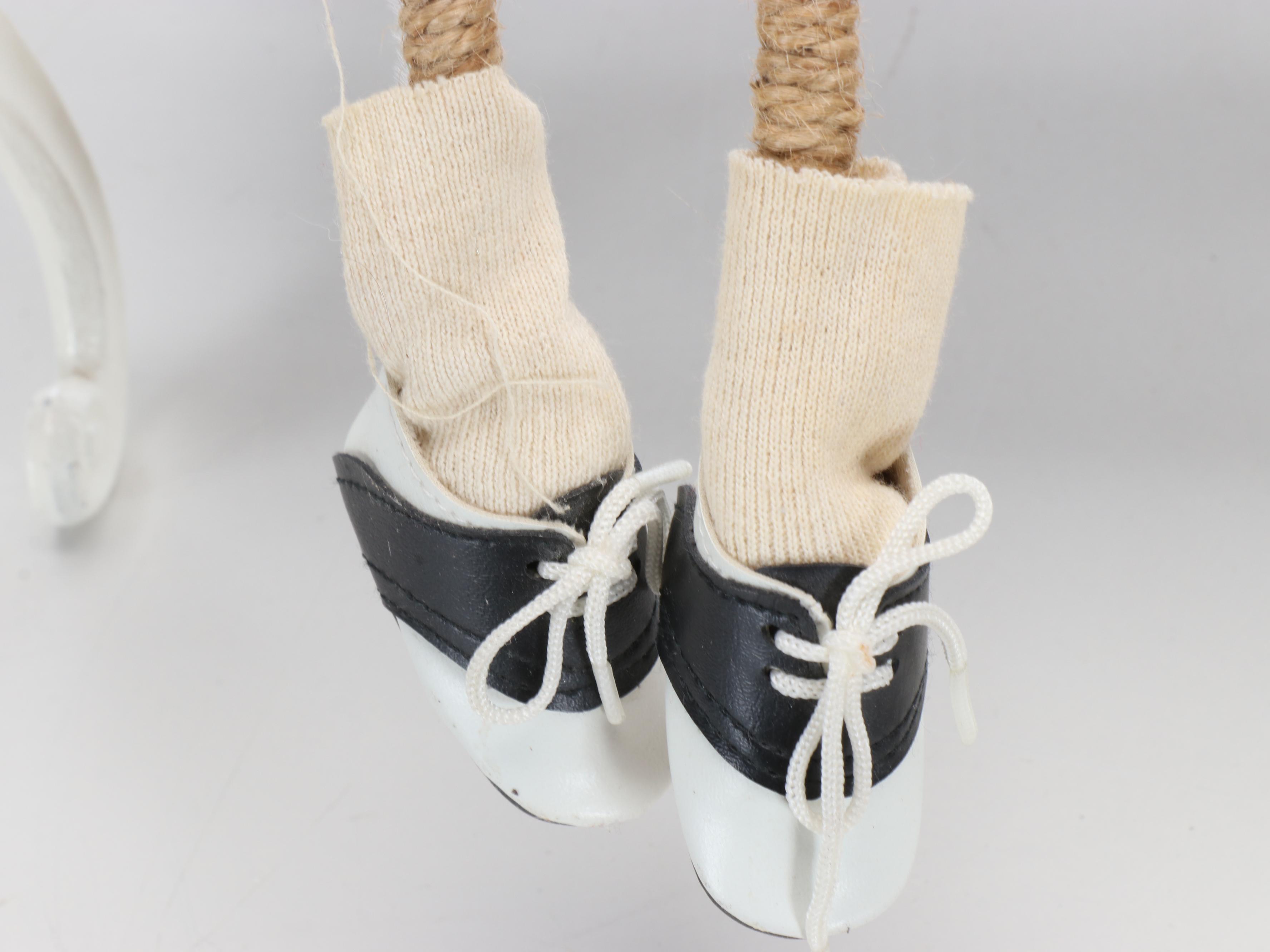 Artisan Anthropomorphic Goose Dolls with Victorian Style Doll Benches