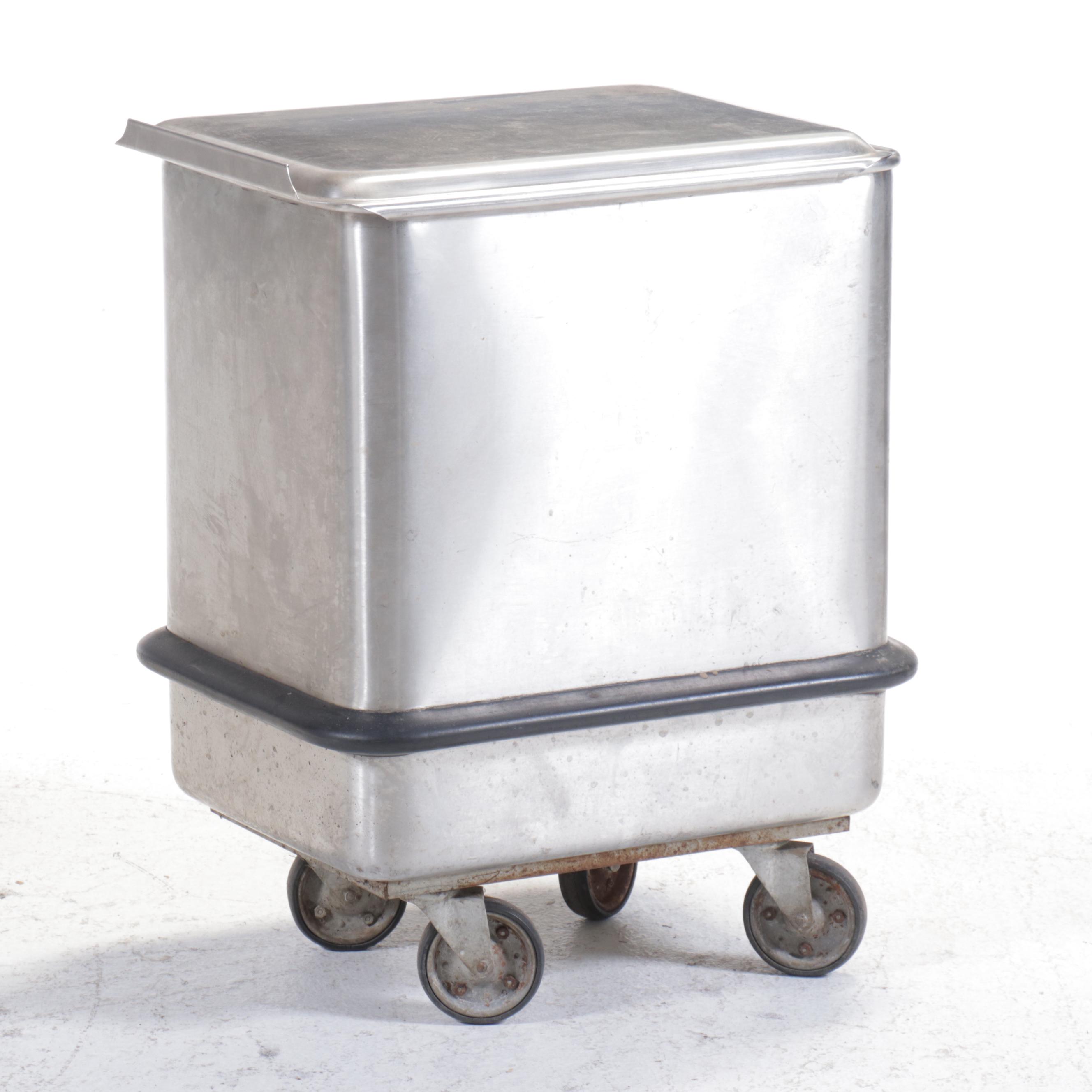 Industrial Size Flour, Sugar, and Other Stainless Steel Canister on Casters