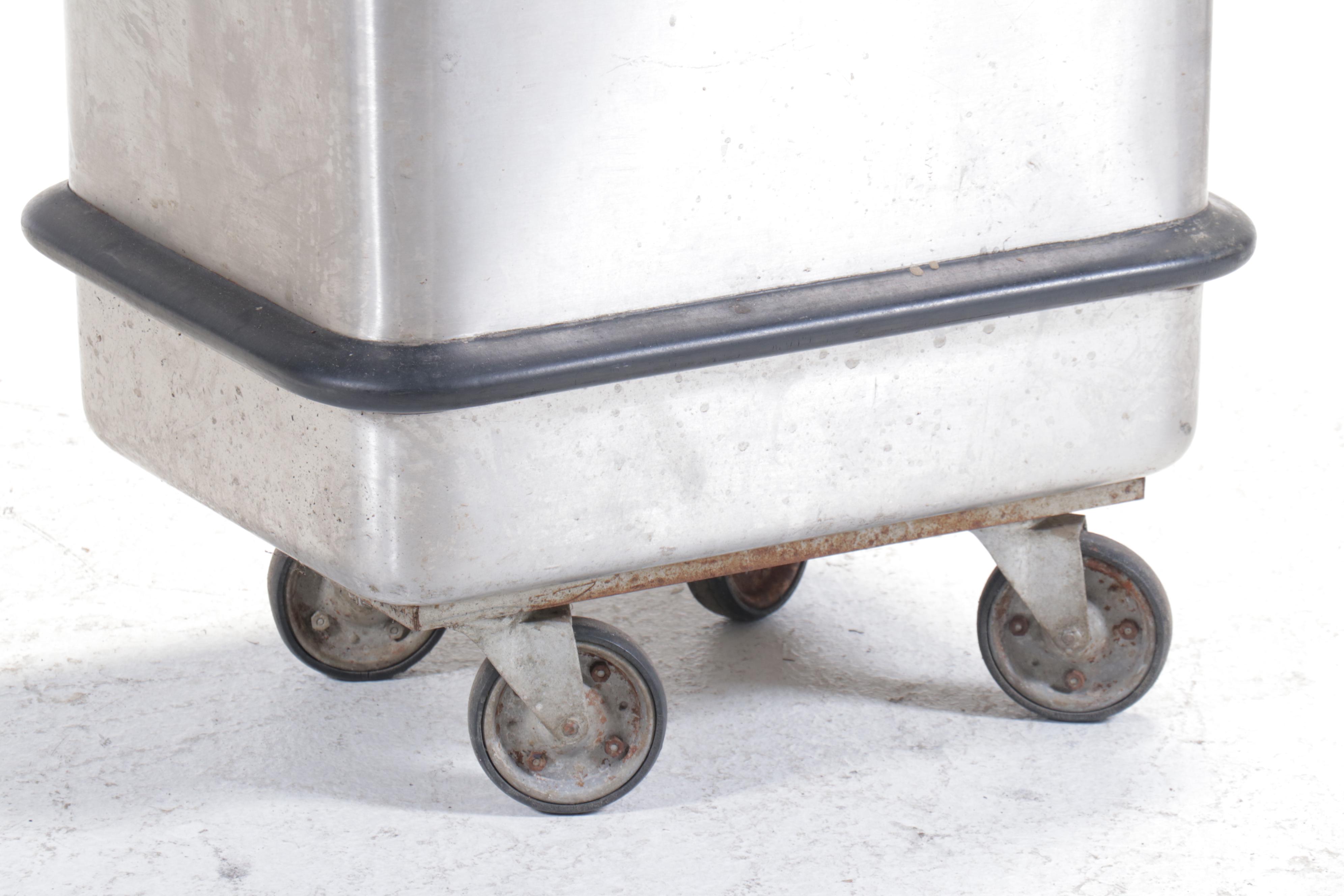 Industrial Size Flour, Sugar, and Other Stainless Steel Canister on Casters