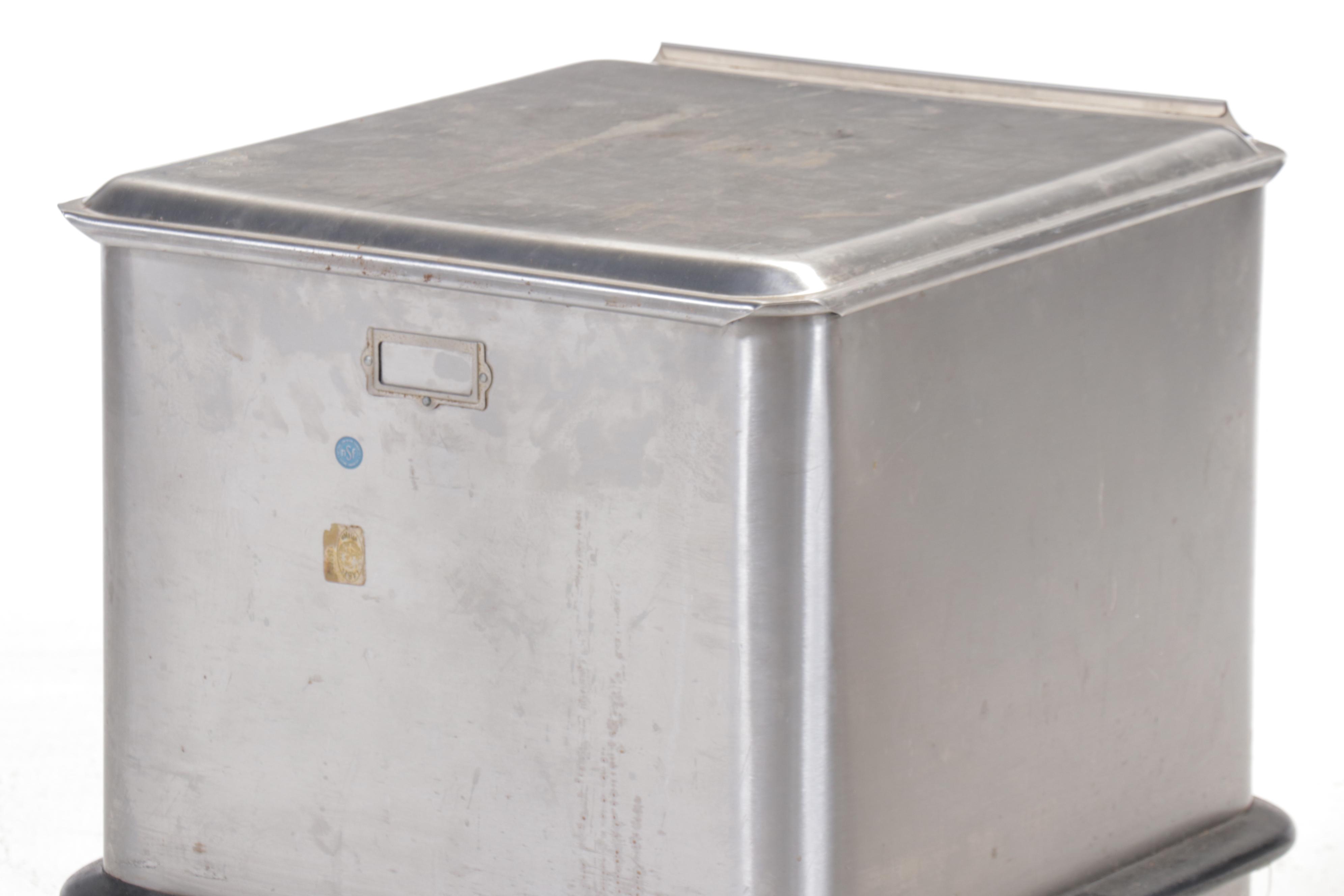 Industrial Size Flour, Sugar, and Other Stainless Steel Canister on Casters