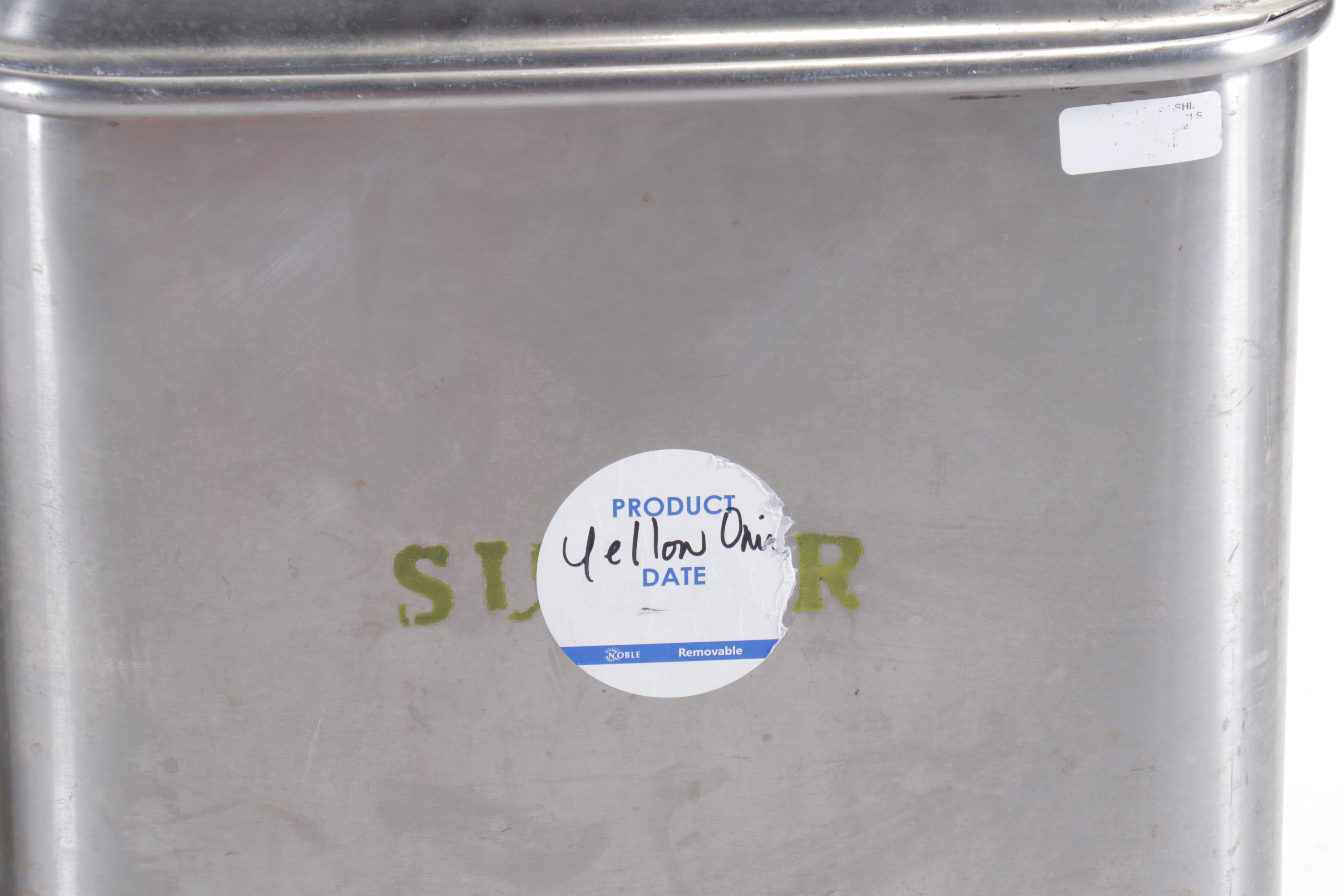 Industrial Size Flour, Sugar, and Other Stainless Steel Canister on Casters