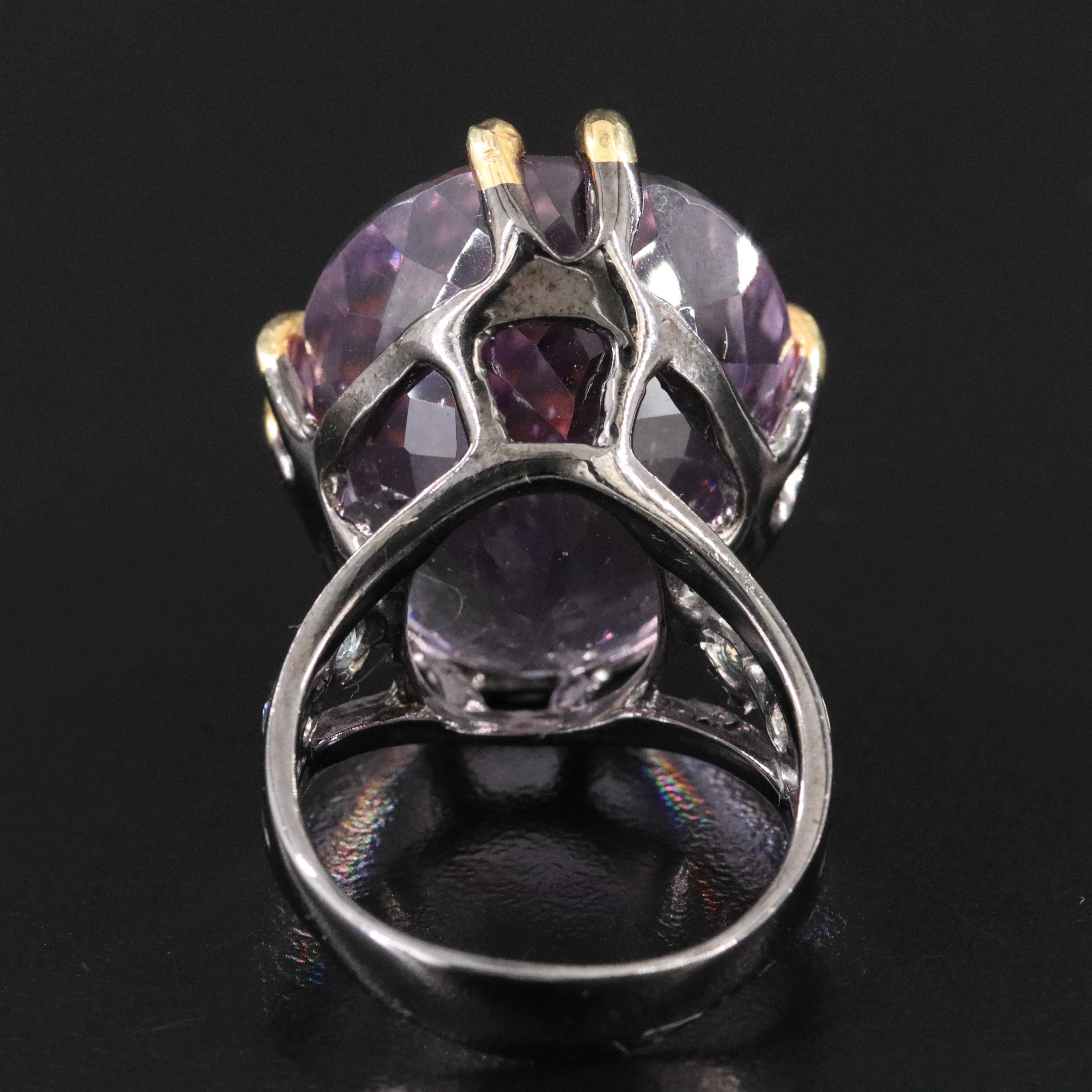 Sterling Amethyst and White Sapphire Ring