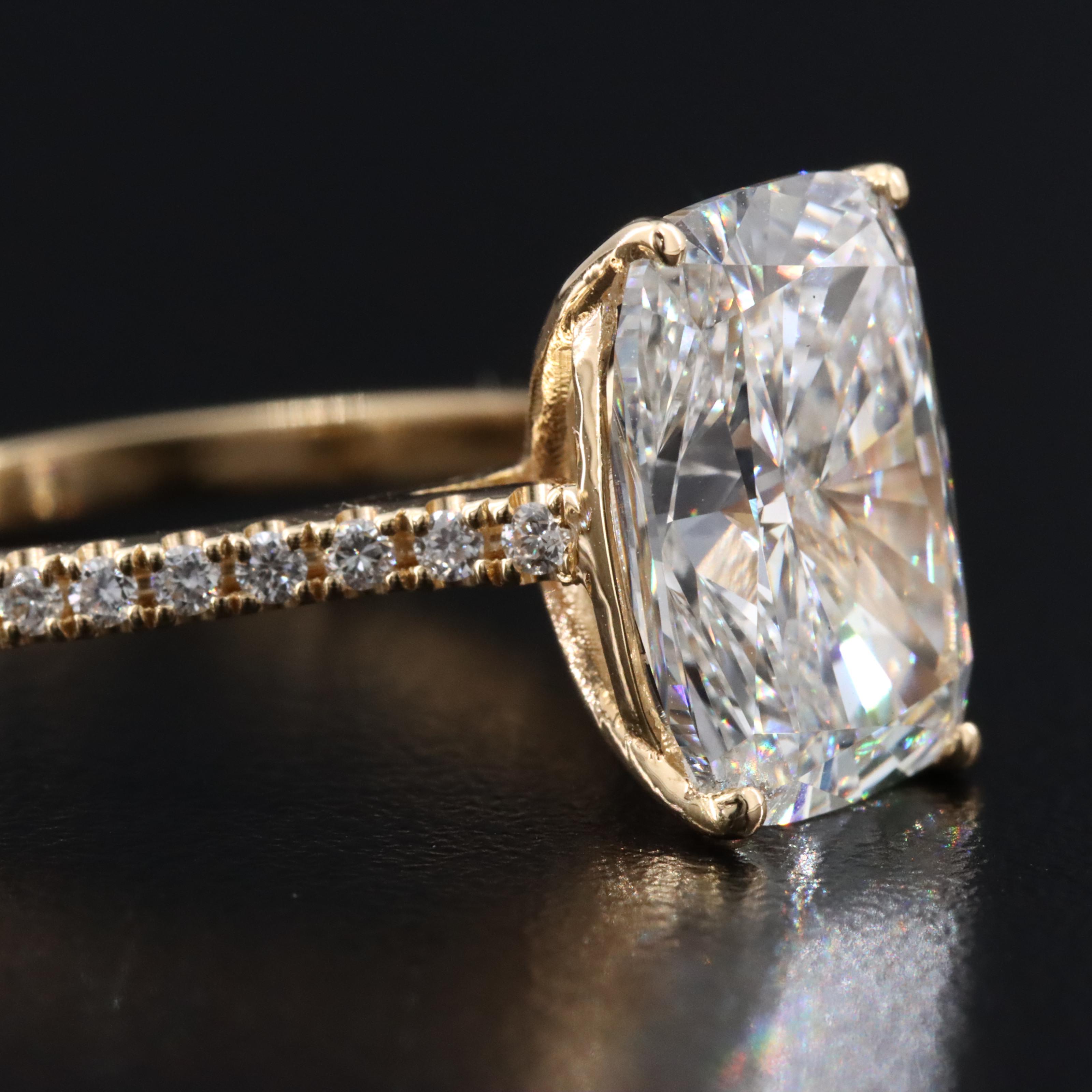 18K 5.29 CTW Lab Grown Diamond Ring with IGI Report