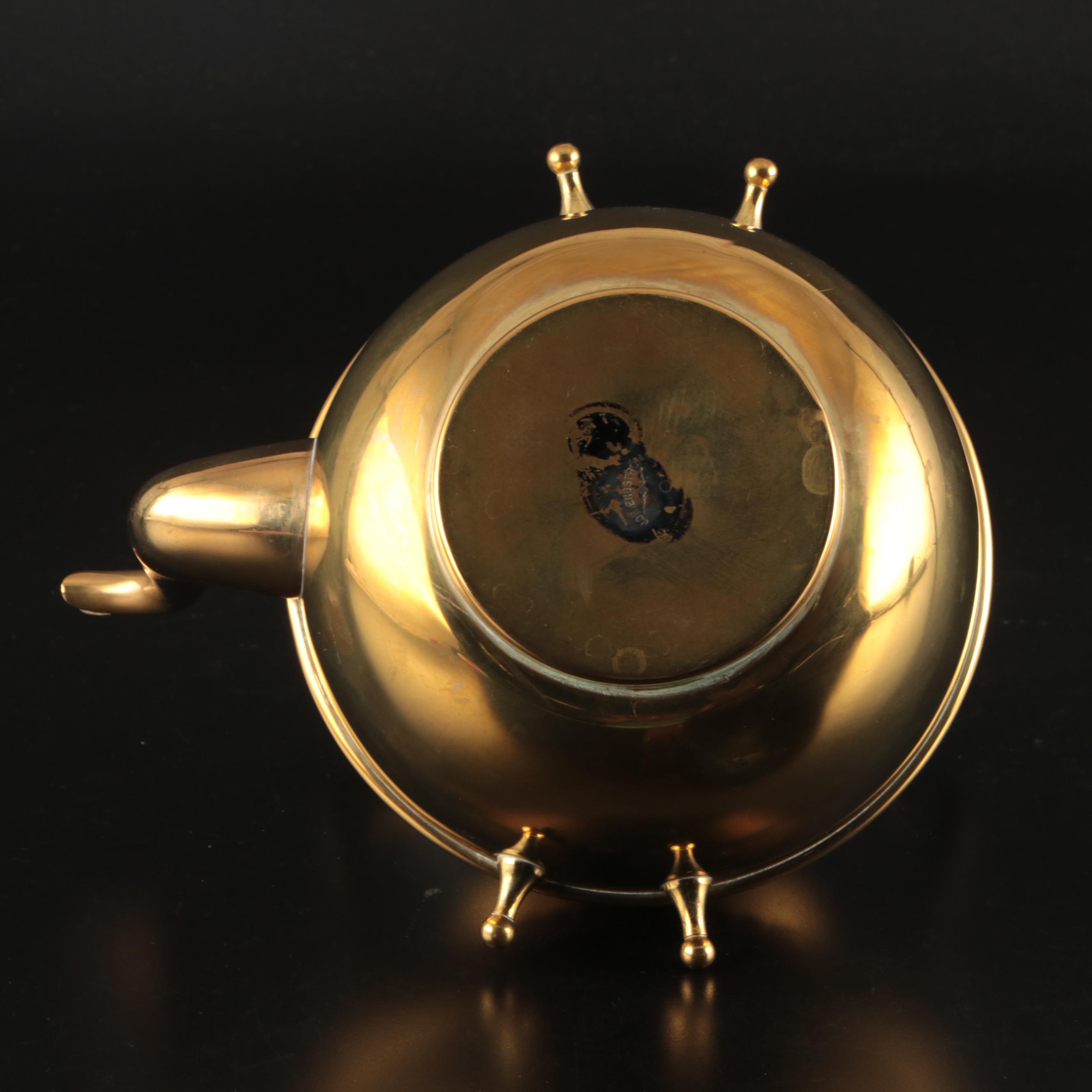 Johan Engstrom Swedish Brass Kettle On Stand, Late 19th/Early 20th Century