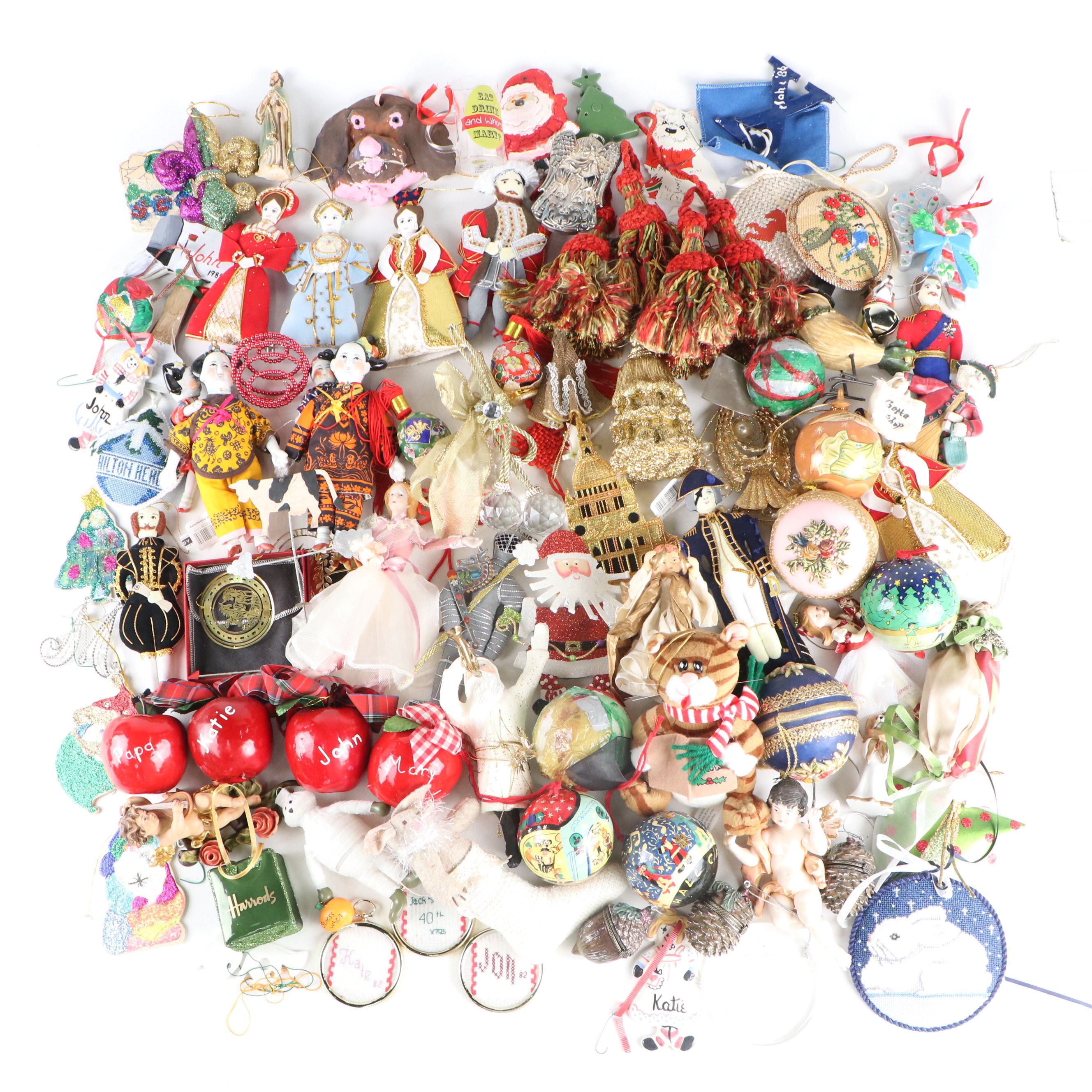 Fabric, Glass, Metal, and More Christmas Tree Ornaments