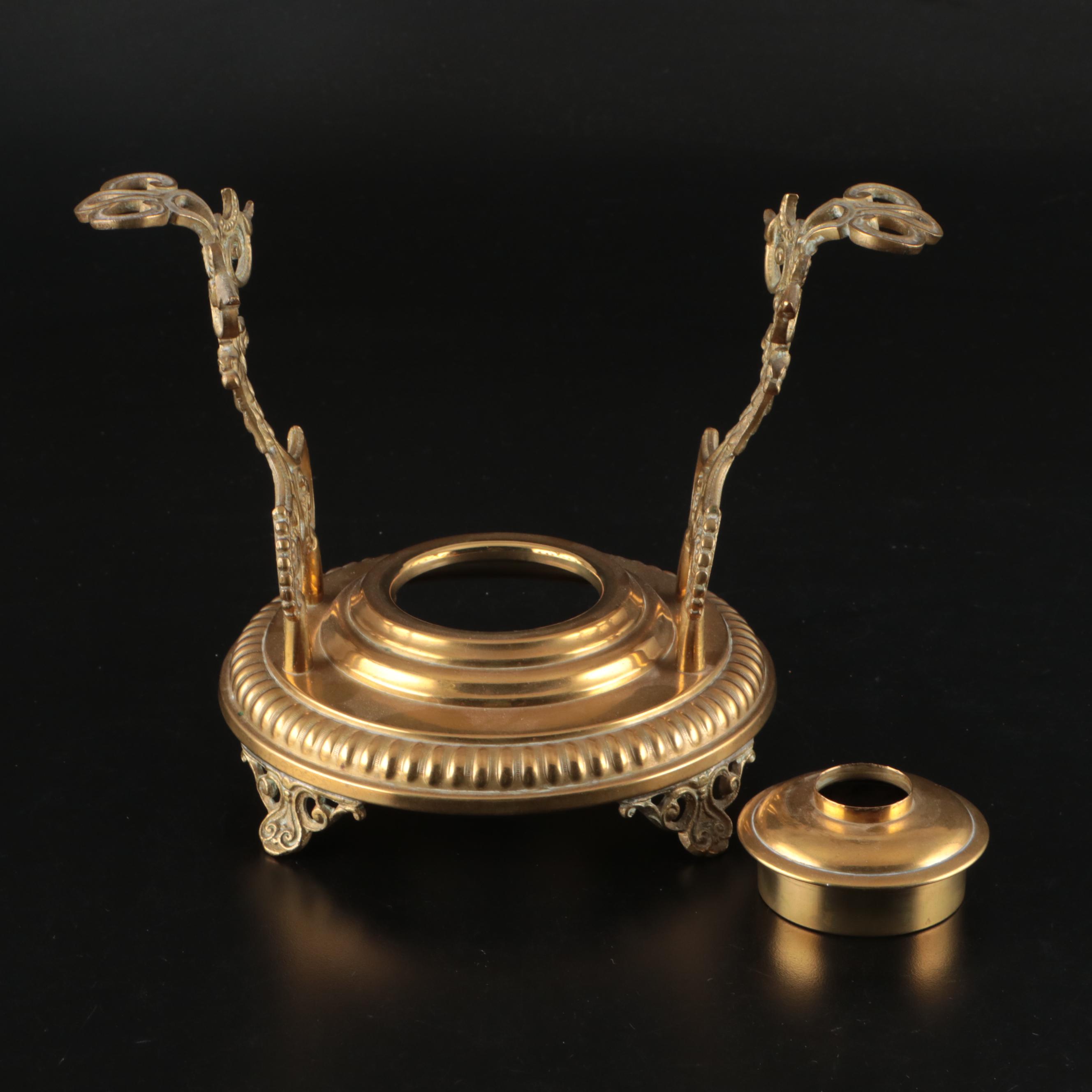 Johan Engstrom Swedish Brass Kettle On Stand, Late 19th/Early 20th Century
