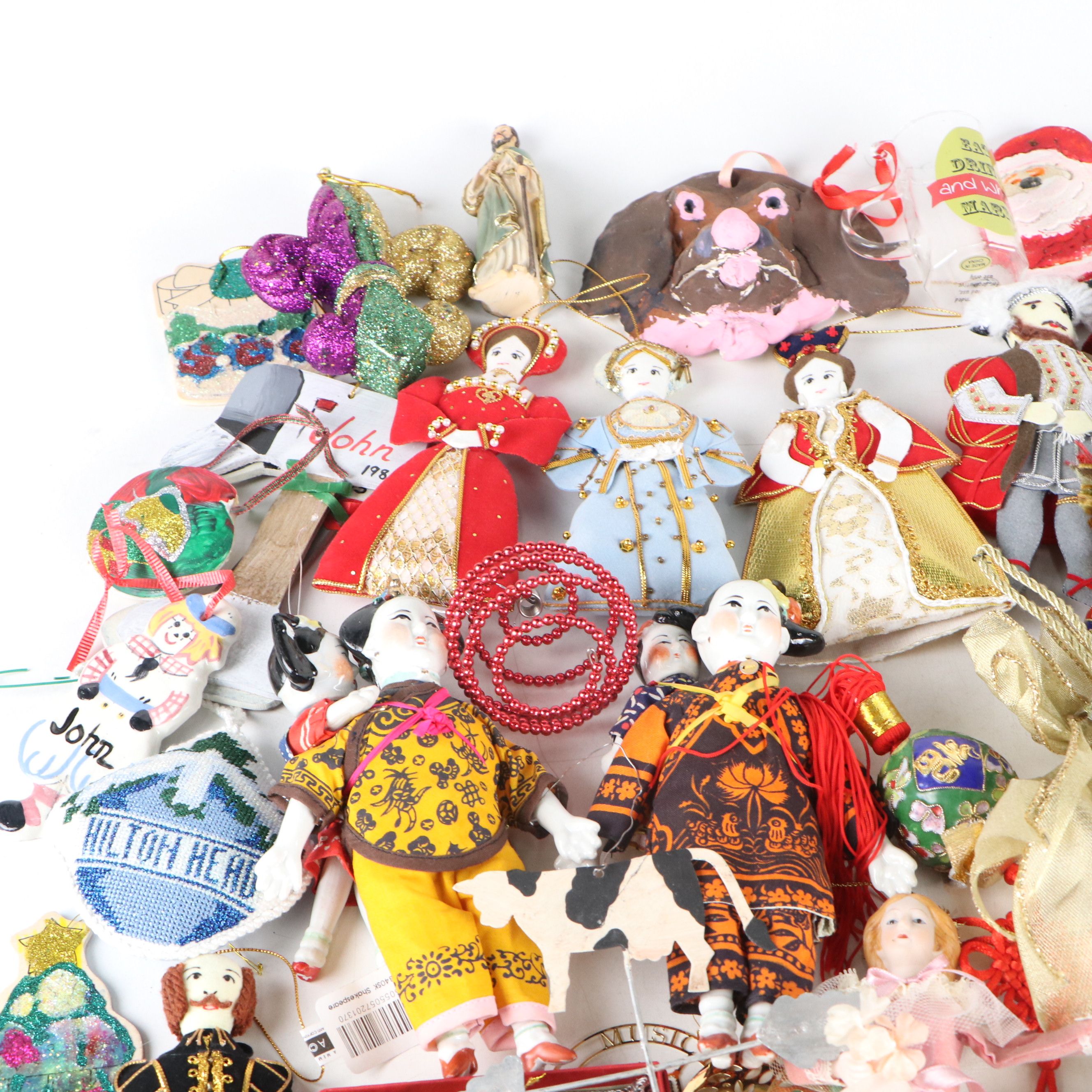 Fabric, Glass, Metal, and More Christmas Tree Ornaments