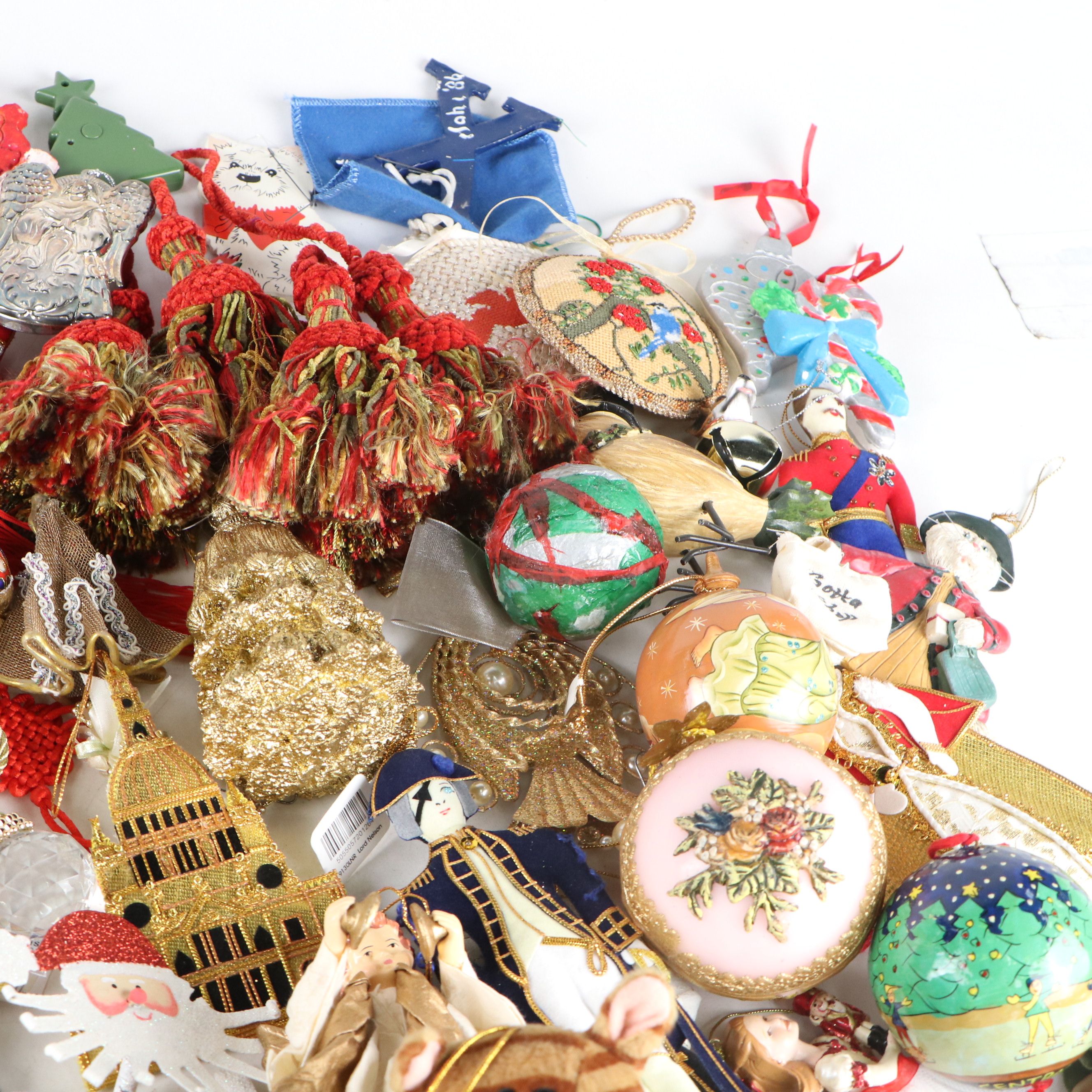 Fabric, Glass, Metal, and More Christmas Tree Ornaments