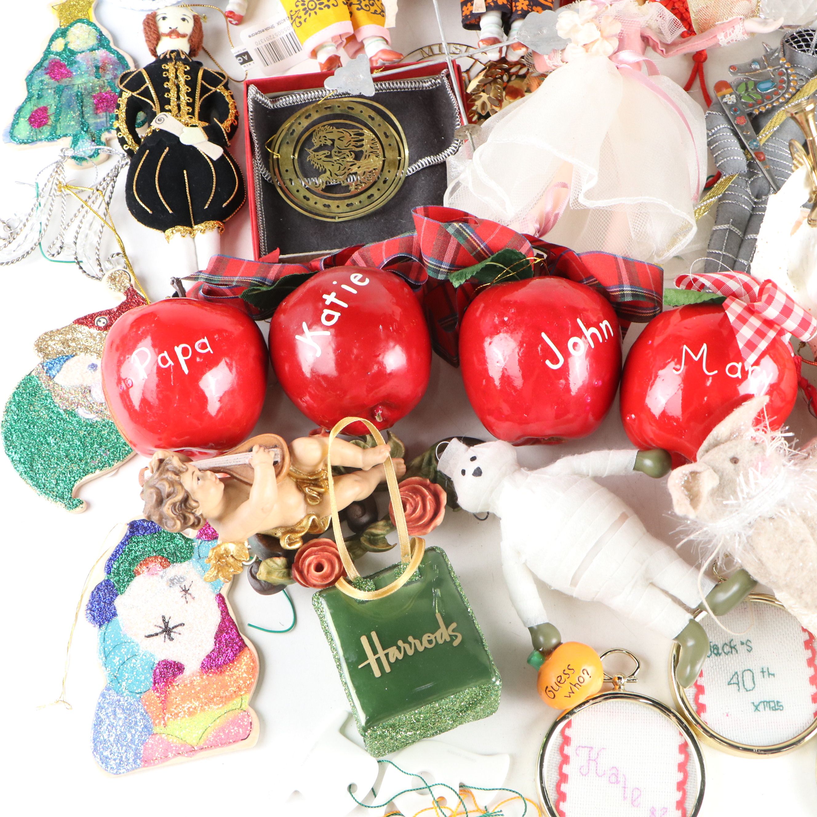 Fabric, Glass, Metal, and More Christmas Tree Ornaments