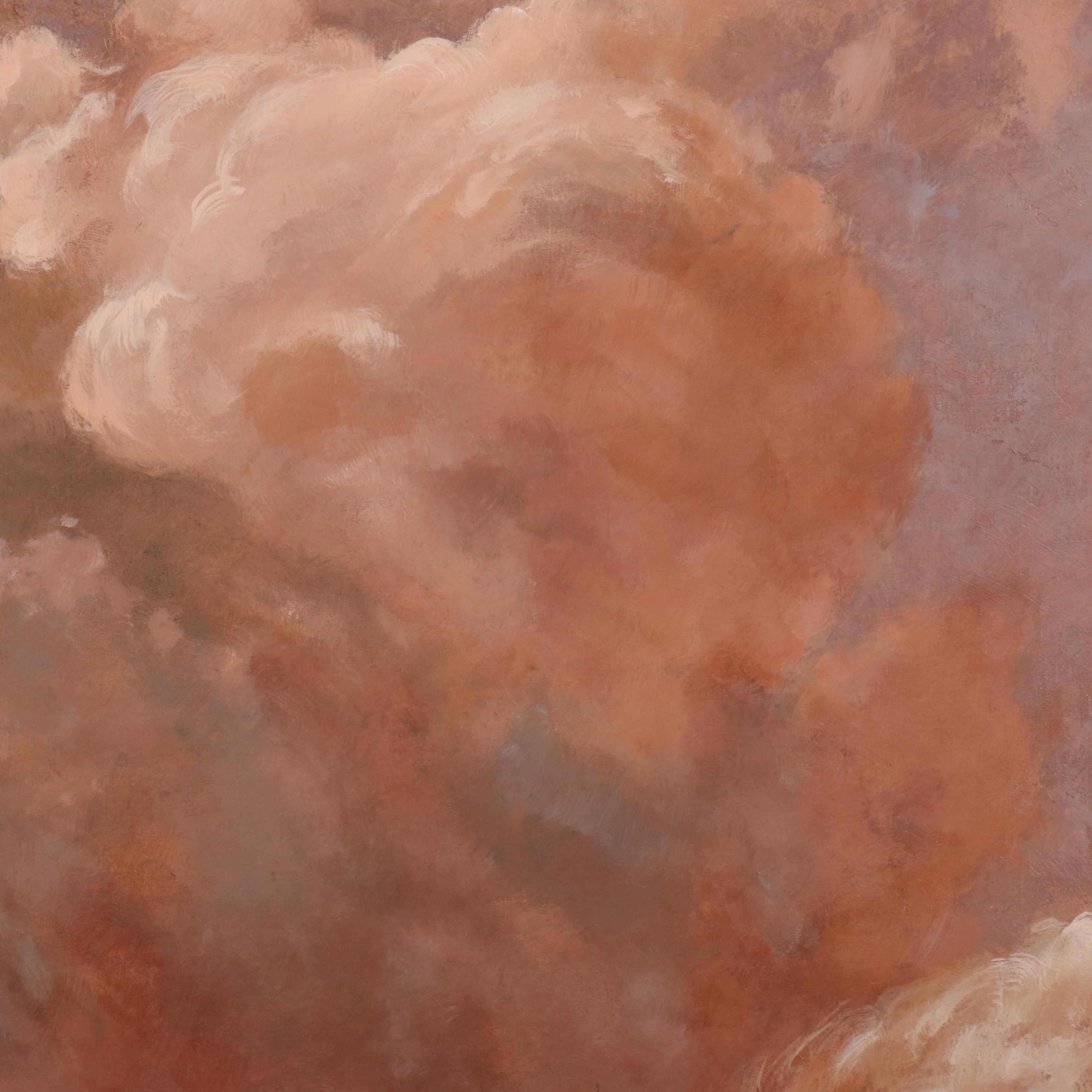 Large-Scale Jane Kulbacki Cloudscape Oil Painting, Late 20th Century