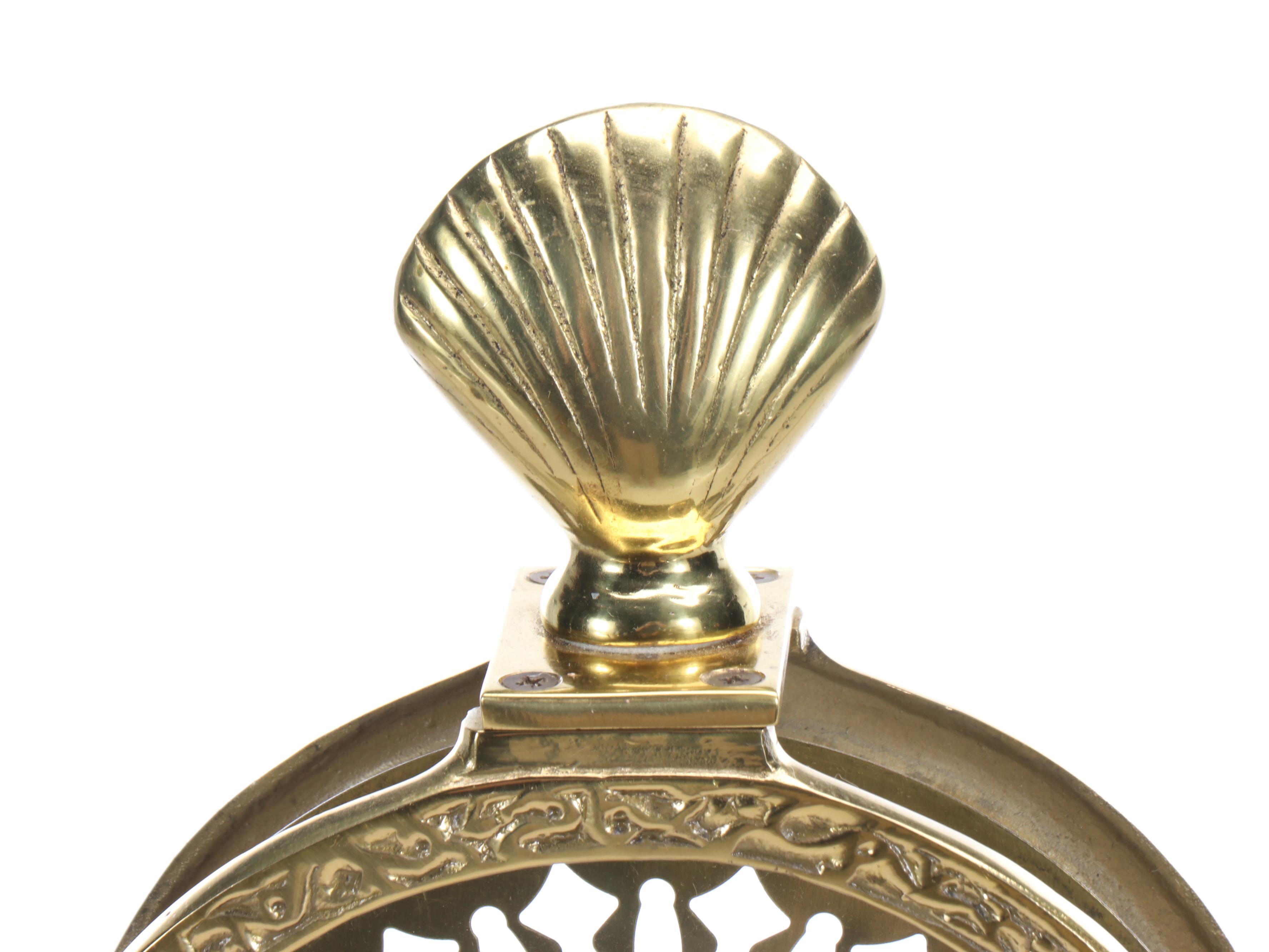 Brass Peacock Fireplace Screen, Mid to Late 20th Century