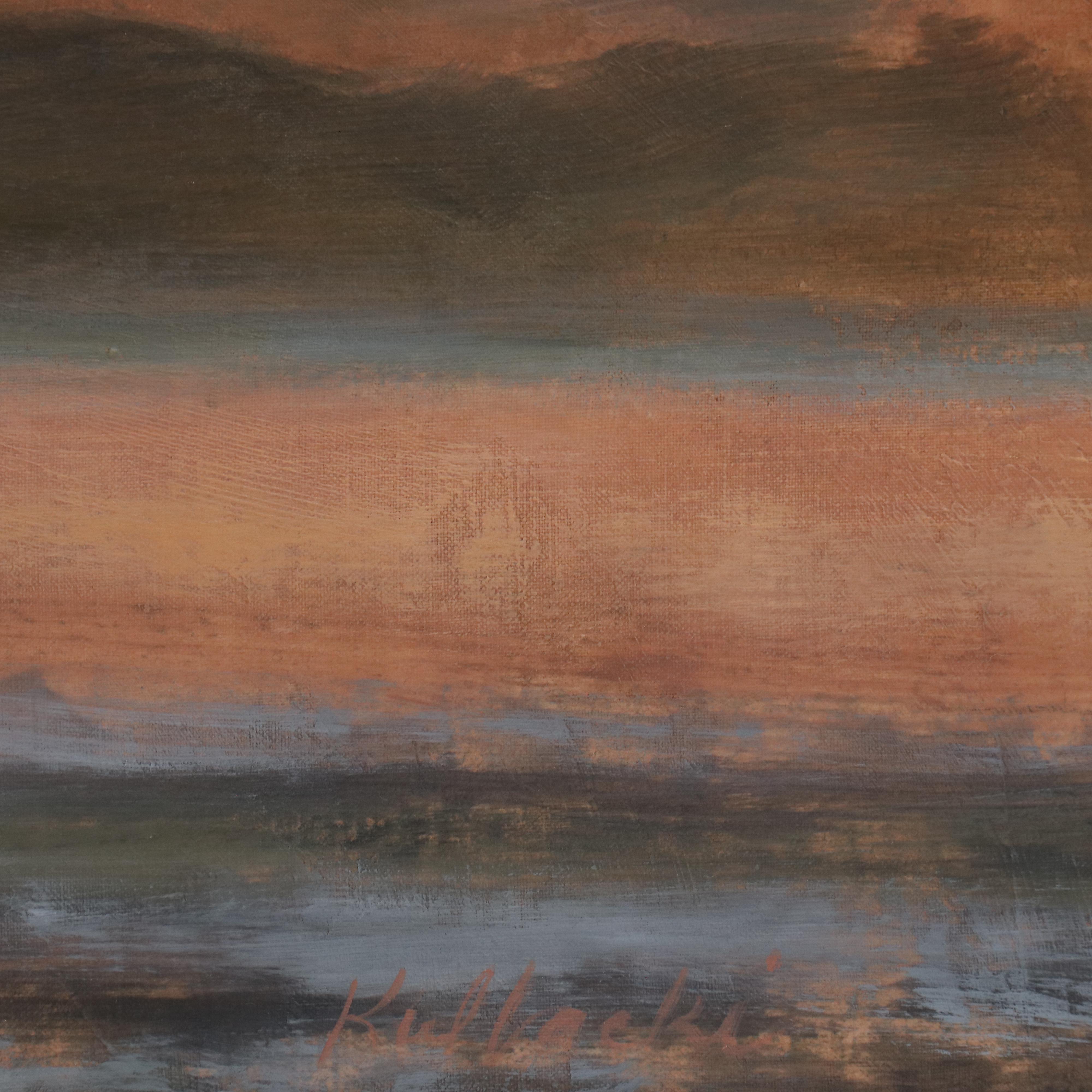 Large-Scale Jane Kulbacki Cloudscape Oil Painting, Late 20th Century