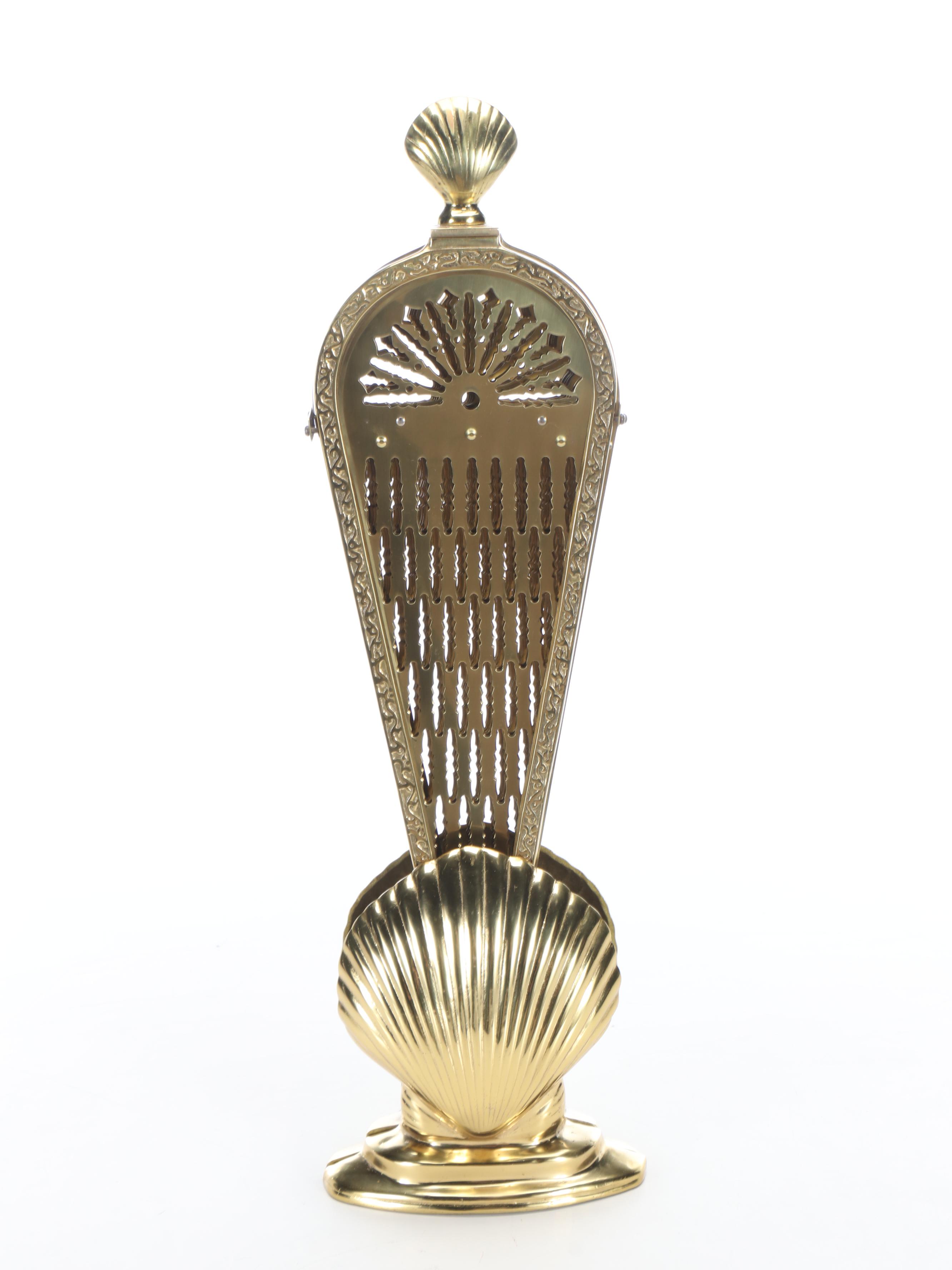 Brass Peacock Fireplace Screen, Mid to Late 20th Century